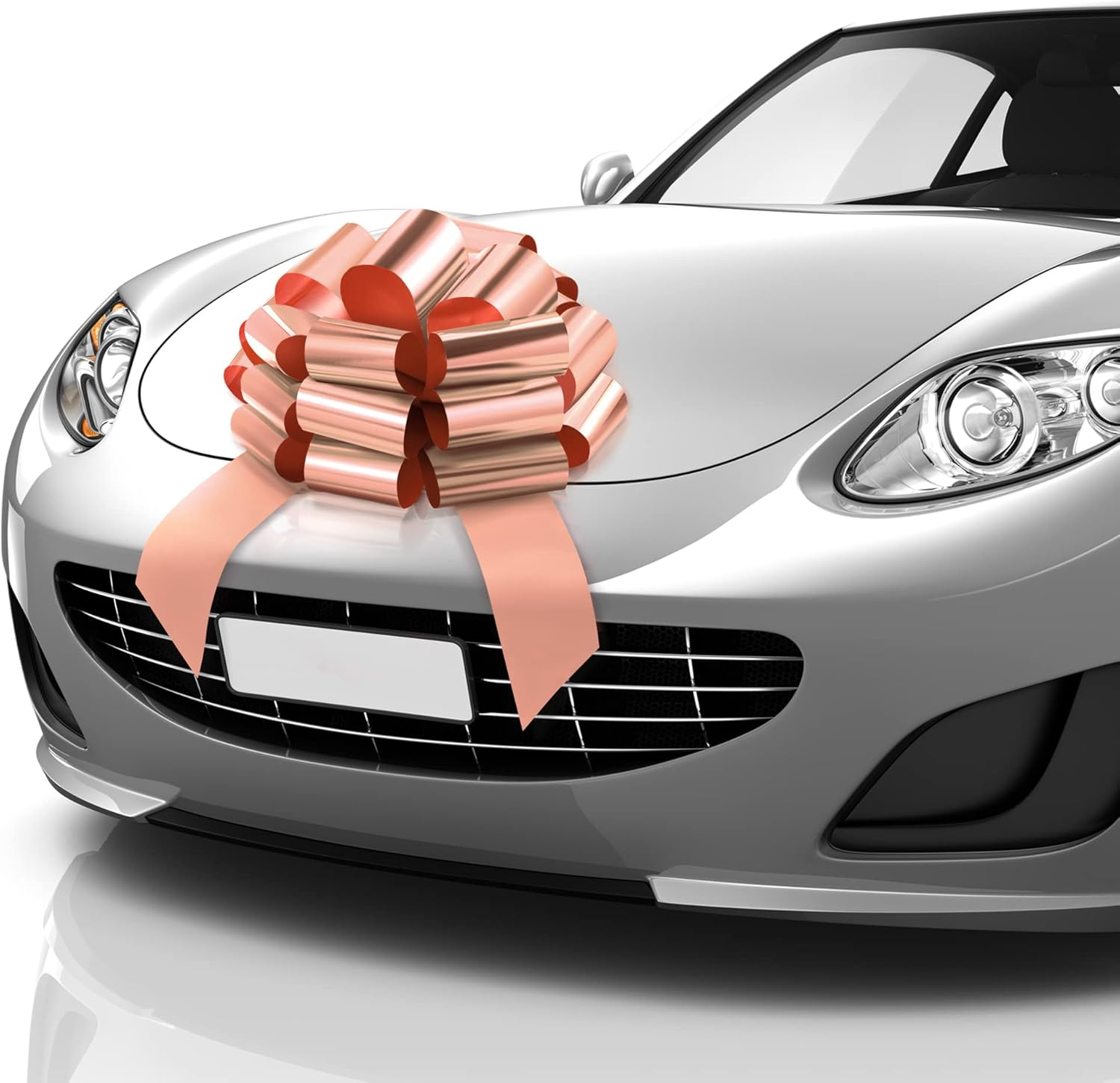 Zoe Deco - Big Car Bow - Metallic Red, 58 Cm - round Shape Gift Bows for Birthday, Christmas, Wedding Reception, Surprise Party - Large Gift Wrapping for Huge Present image number 5