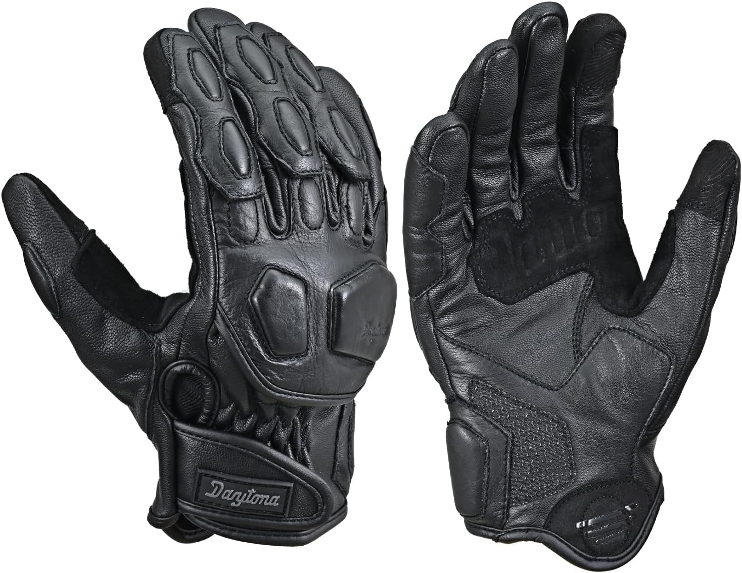 Daytona HBG-036 Motorcycle Gloves, Genuine Leather, Goat Leather, Spring, Summer, Autumn, Winter, Carbon Protector, Touch Panel Compatible, Sports Short Gloves