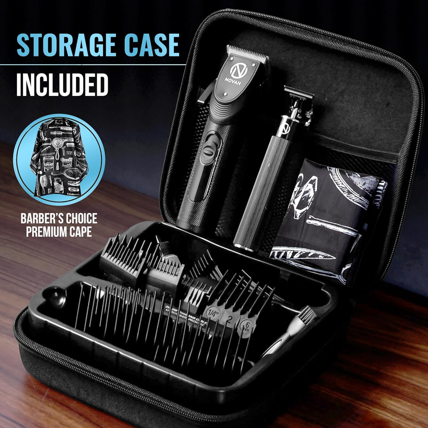 Novah Professional Hair Clippers for Men, Professional Barber Clippers and Trimmer Set, Mens Cordless Clipper, Fade Haircut Kit, Electric Hair Cut Machines image number 5