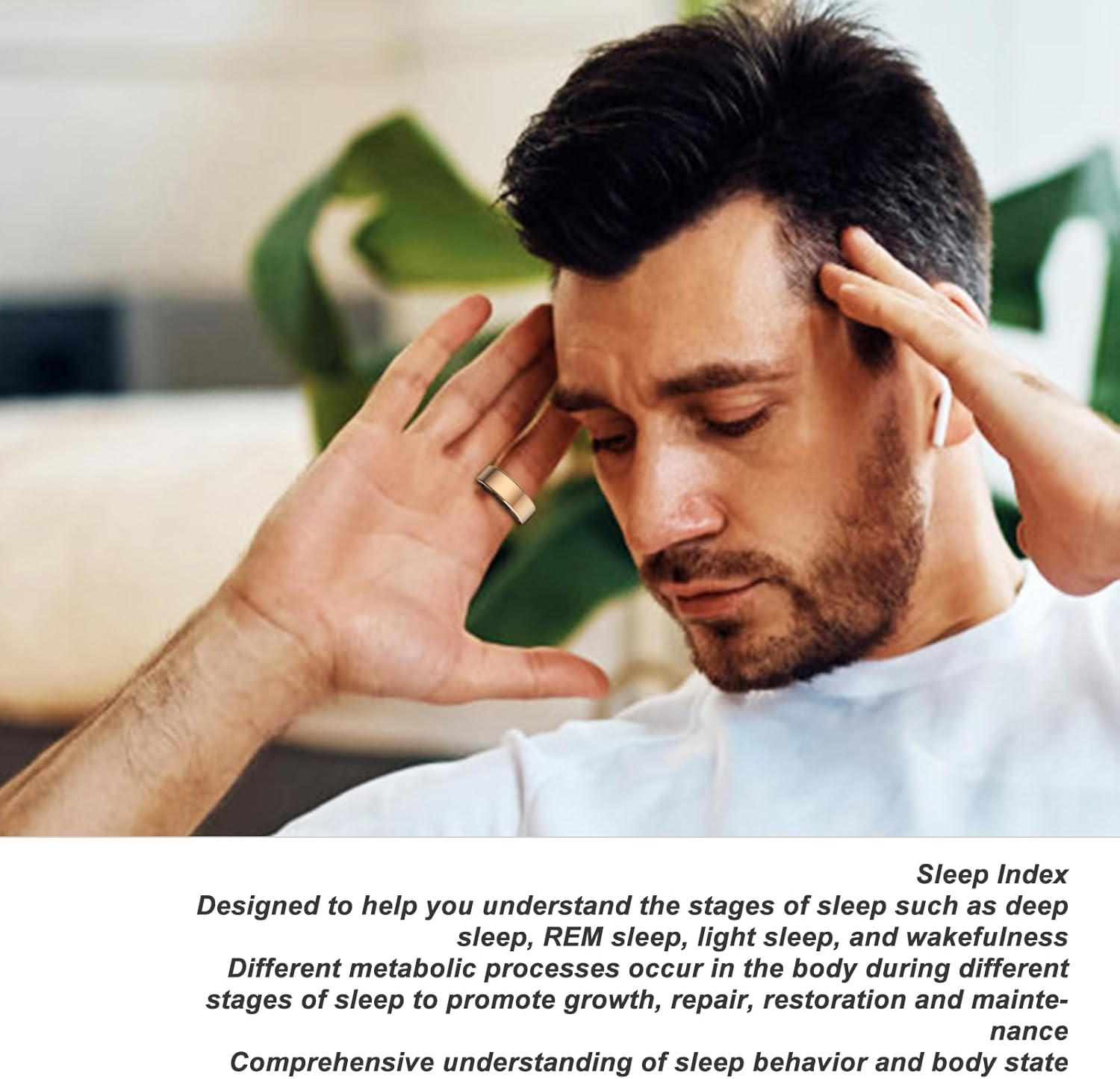 Smart Ring, Bluetooth Wearable Men Women Fitness Tracker Ring for Step Tracking, Electric Book Page Turning Camera Remote Control for Android for Ios (Rose Gold)