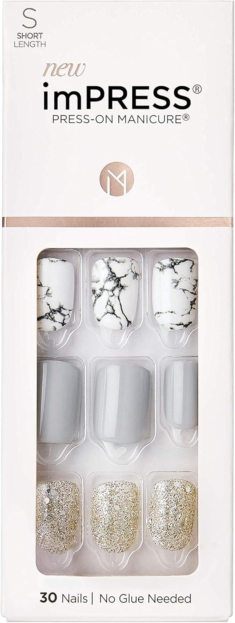 Impress KISS Loveshackfancy X Press-On Manicure Limited Edition, Style "Sunkissed Peach" Short Square Pink Press-On Nails, Includes Prep Pad, Mini Nail File, Cuticle Stick, & 30 Fake Nails