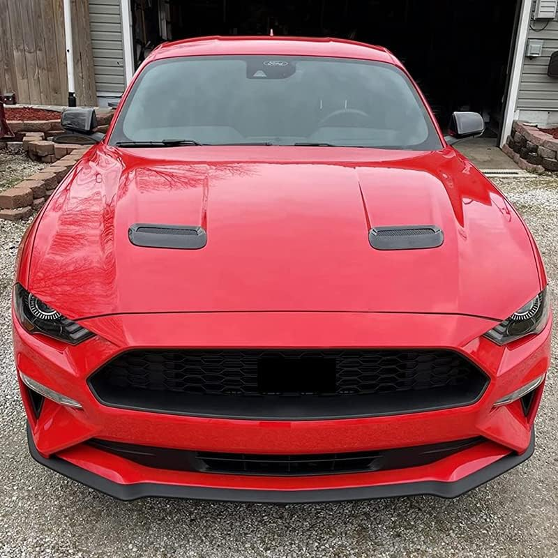 Kolya Glossy Black Exterior Hood Vent Air Outlet Cover Trim for Ford Mustang Accessories 2018 2019 2020 2021 2022 (Not for Shelby Model) image number 2