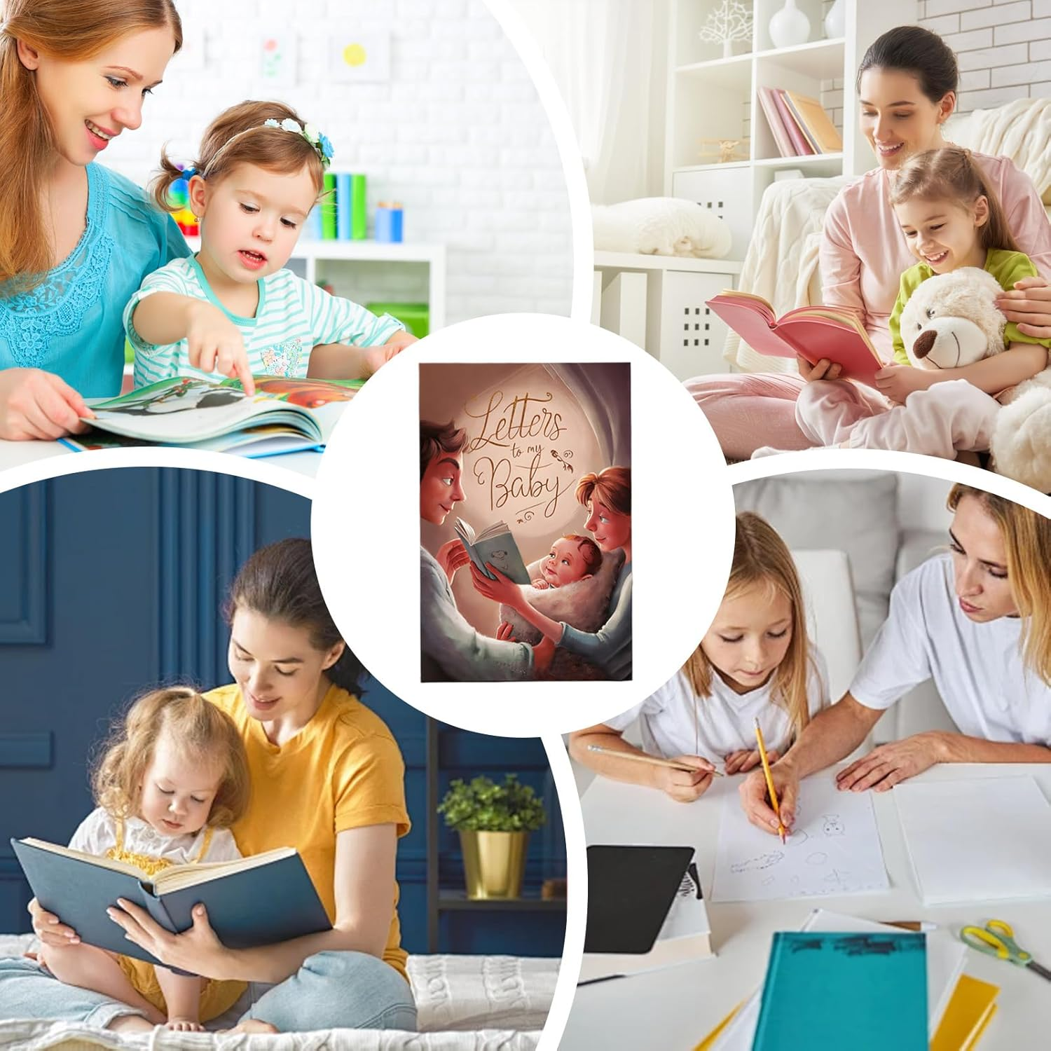 Lueear Journaling Keepsake Book,Keepsake Record Book for New Mothers - 50-Sheet Family Relationship Bonding Parenting Record Notebook Diary for Baby Children Girls Boys Kids image number 4