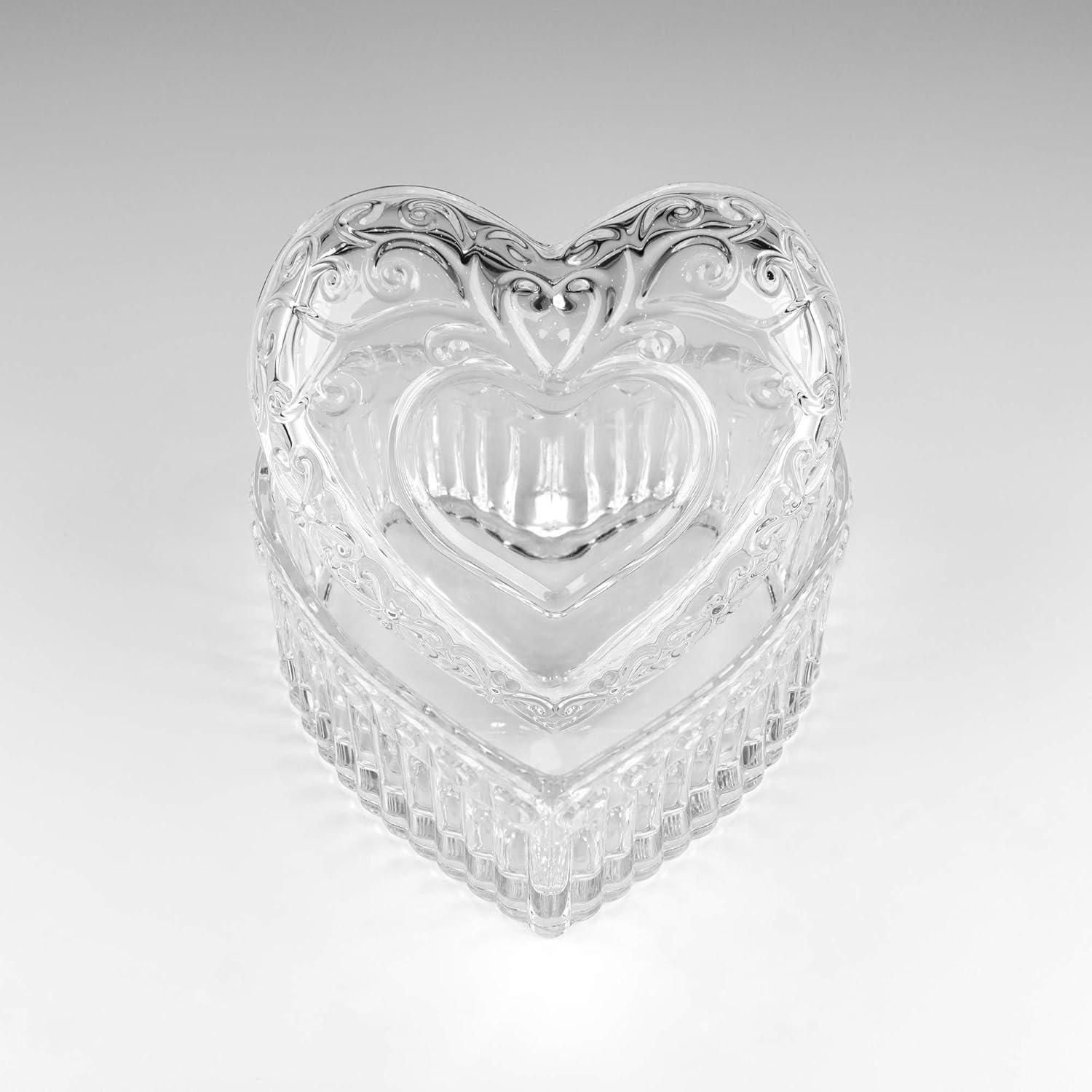 JND Professional Acrylic Liquid Monomer Extra Large Dappen Dish + Lid Glass Crystal Bowl Nail Art Powder Cup (Filigree Heart, 150Ml) image number 6