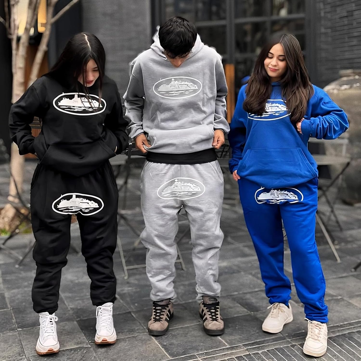 Tracksuit Hoodies and Track Pants Set Men'S Sports Tracksuits with Hood and Pockets Tracksuit Set Women Leisure Jogging Mens Tracksuit Set