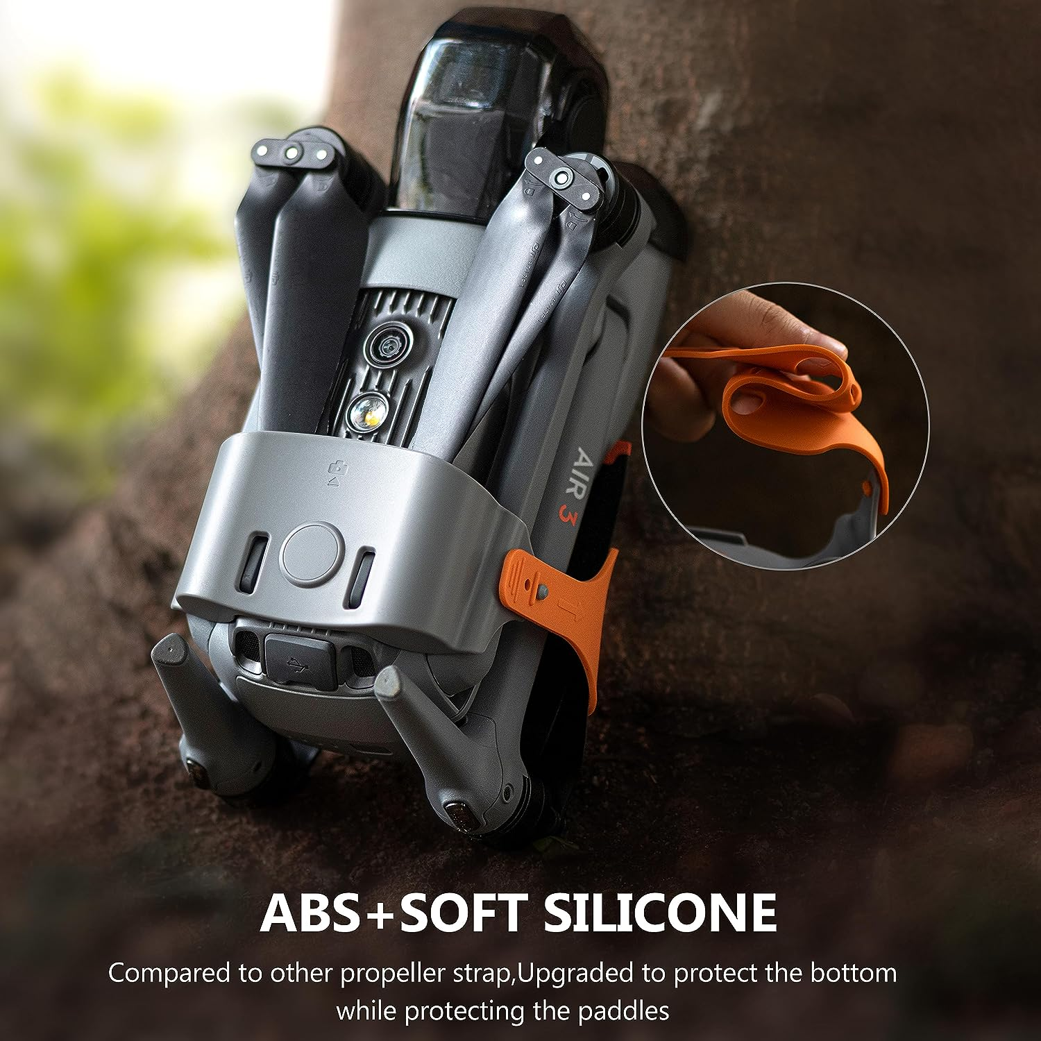 STARTRC Propeller Mount for DJI Air 3S/Air 3, Propeller Protection Strap for DJI Air 3S/Air 3 Drone Propellers, Protective Stabilizer and Propeller Fixer (Upgrade), Orange image number 3