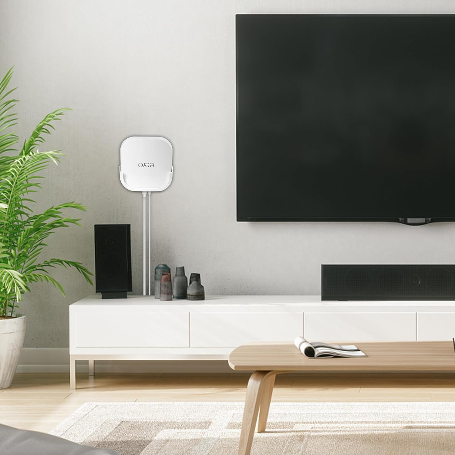 Dual-Mount Wall Bracket for Eero 7 (Wi-Fi 7) Router &ndash; Screw/Adhesive Installation, No-Drill Design, Space-Saving (2) image number 4