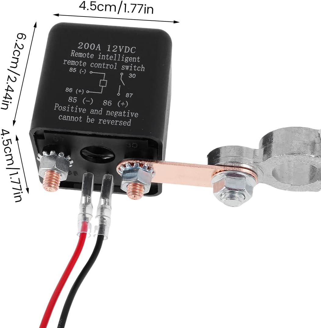 Double Remote Car Battery Disconnect Relay - 12V Disconnect Relay Anti-Theft Battery Shut off Switch Isolator image number 5