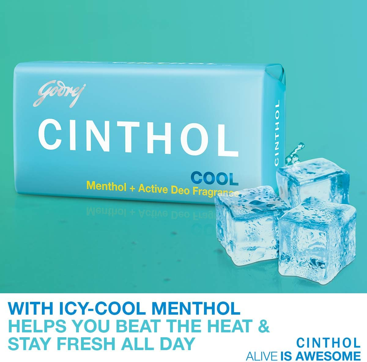 Cinthol Bath Cool Soap, 100G (Pack of 5) image number 3