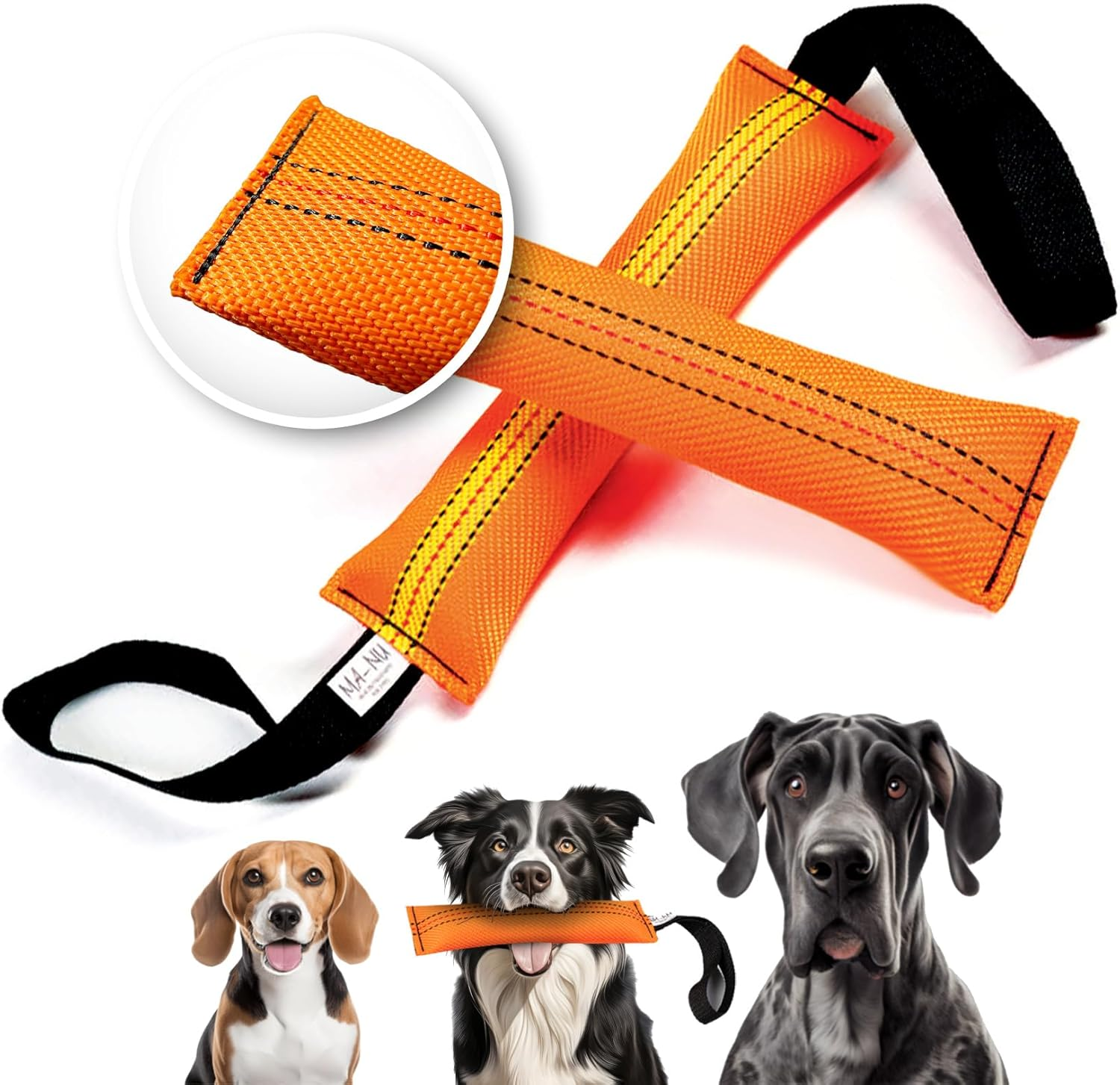 MA-NU Interactive Dog Toy, Heavy Duty Training Toy Designed for Fetch and Tug of War Practice with One Loop (33Cm) image number 6