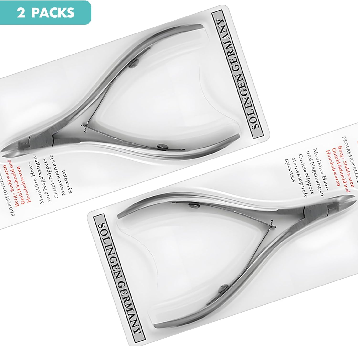 Kootinn 2 Packs Nail Cuticle Trimmer Professional Cuticle Cutter Stainless Steel Cuticle Nippers with Double Spring Cuticle Clippers Pedicure Manicure Tools for Fingernails and Toenails (Silver) image number 5