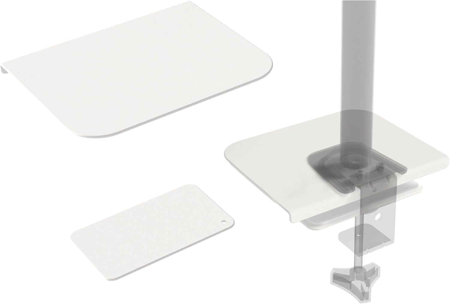 ERGOMAKER Monitor Arm Reinforcement Plate, Monitor Mount Protect Desktop with Anti-Slip Steel Top Plate Reinforcement, Fits Most Monitor Stand C Clamp Installation (Black)