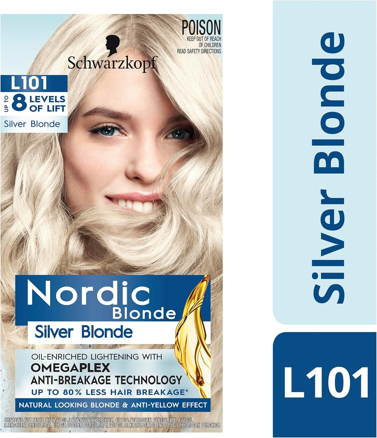 Schwarzkopf Nordic Blonde, Hair Lightener, L101 Silver Blonde image number 4