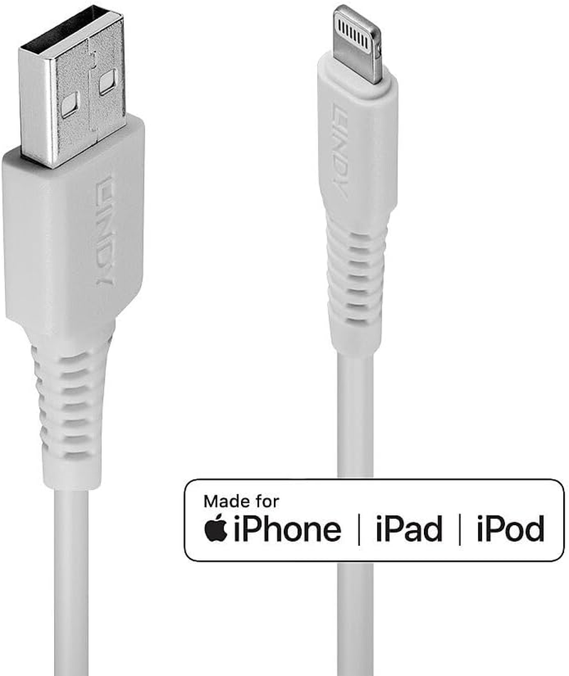 Lindy USB to Lightning Cable, 0.5 Metre Length, White image number 5