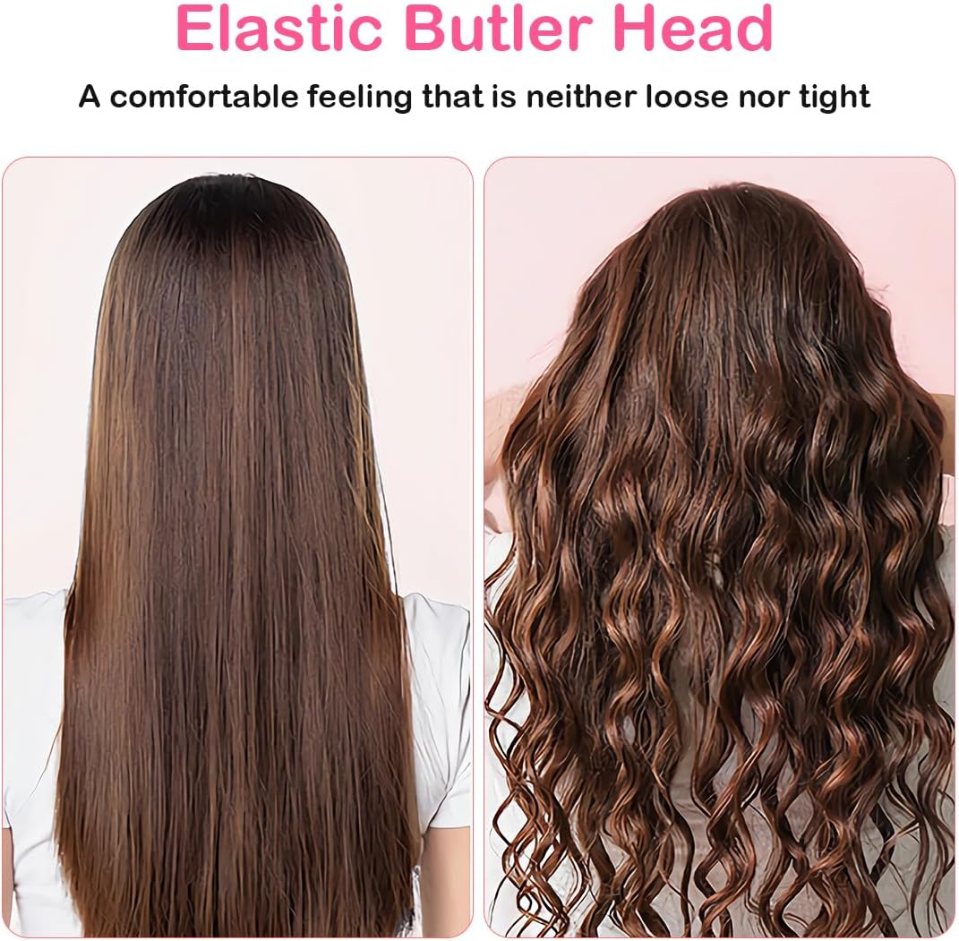 NHQZ Overnight Curls Band without Heat, Heatless Curls Band, Heatless Curler Non-Slip, Hair Band Curls Overnight, Overnight Blowout Curls Styling Wave, Curls without Heat (Deep Pink) image number 5