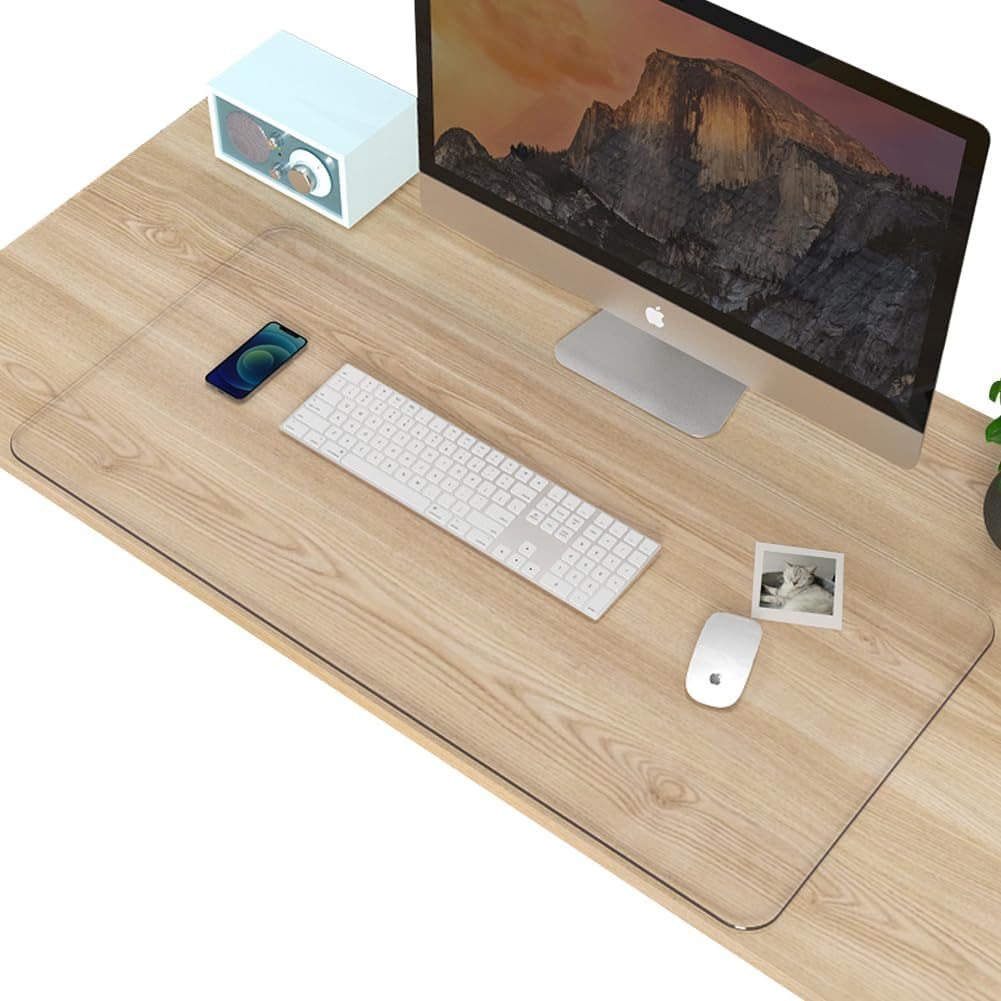 Geli Desk Mat, 1.5Mm Heat Resistant Non-Slip PVC Desk Protector with round Edge, Waterproof Desk Pad Table Protector for Home and Office (80X40Cm) image number 5