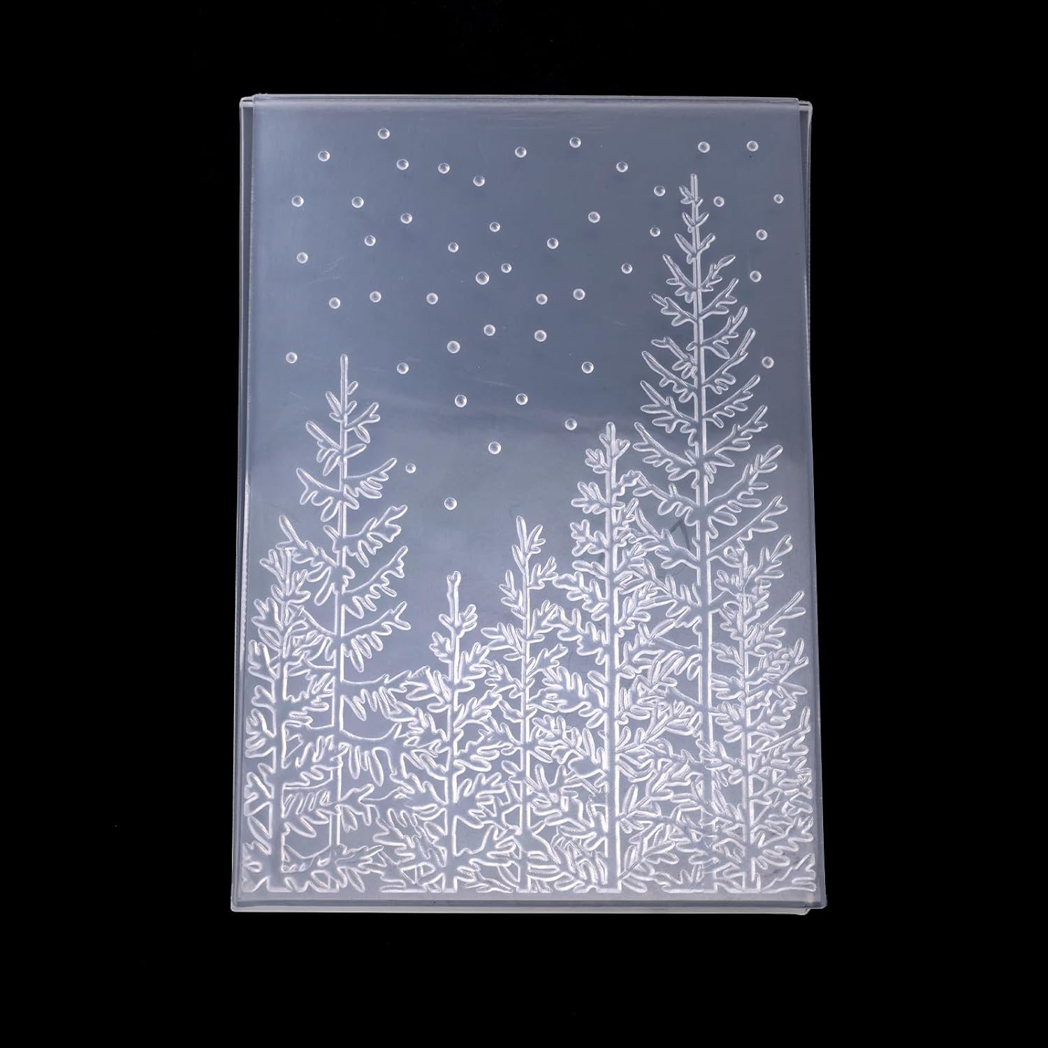3D Embossing Folder, 6.42X4.53 Inch Pine Tree Embossing Plate Plastic Embossed Template Embossing Folder for Making Cards Scrapbooks Paper Albums DIY Crafts image number 2