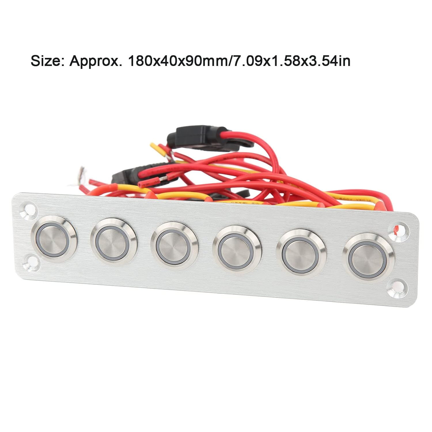 Eosnow Marine Boat Switch Panel,Sturdy Construction 6 Gang Switch Panel,Multiple Stickers Automotive Replacement Electrical System Switches,For Car RV Yacht 12V 24V DC System image number 2