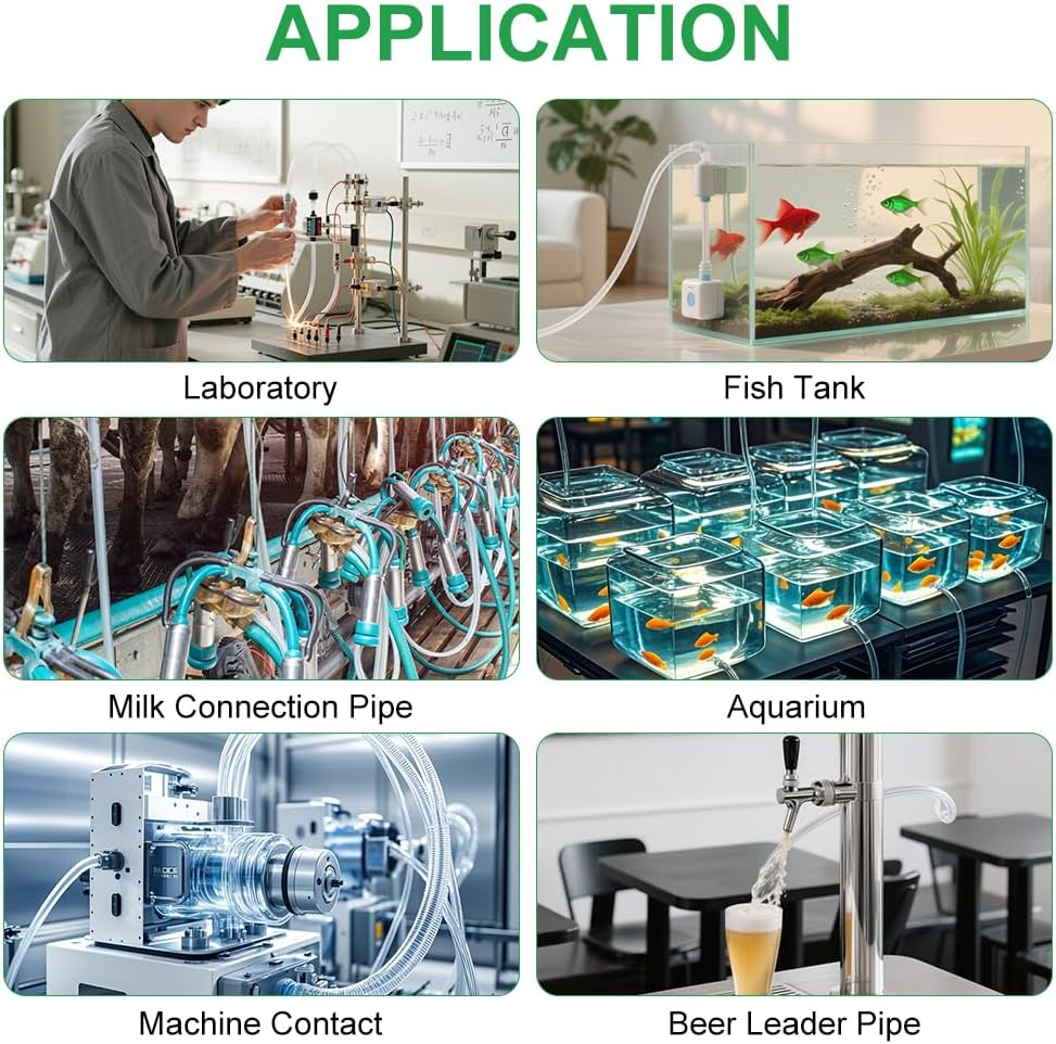 PVC Transparent Tube, 4Mm (0.15In) ID X 6Mm (0.23In) OD- 5M(16Ft) Length PVC Clear Hose, Flexible Vinyl Tubing, Food Grade Plastic Tube Pipe for Transfer Water Oil Air image number 3