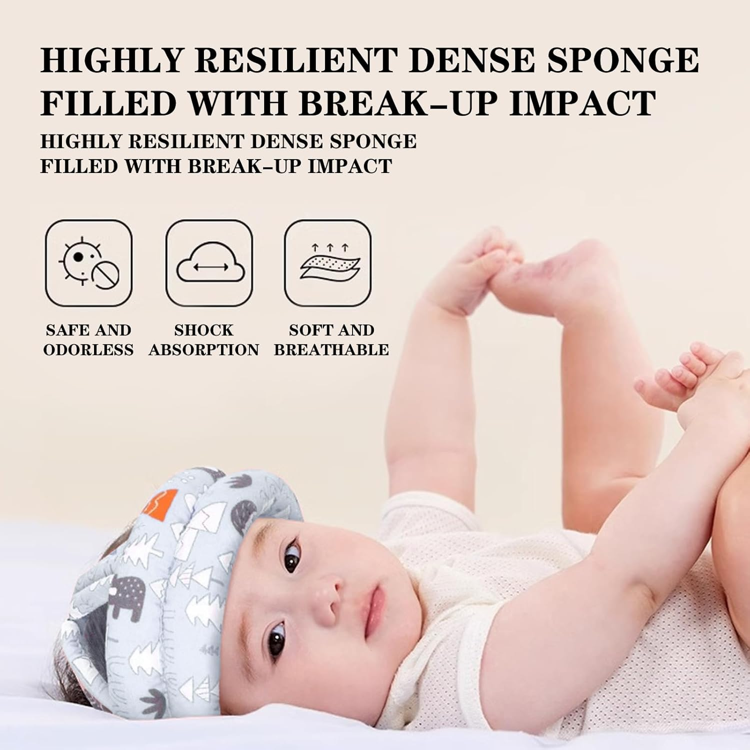 Baby Head Protector Helmet for Crawling and Walking, Infant Safety Headguard for 6-36 Months, Soft Cushion and Secure Design, Baby Head Protection, Safety Helmet image number 5