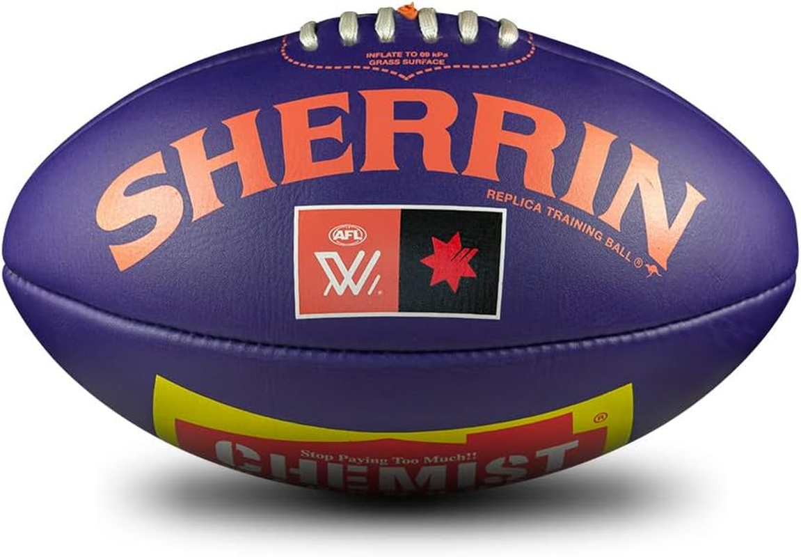 Sherrin AFLW Replica Training Ball, Purple, Size 4