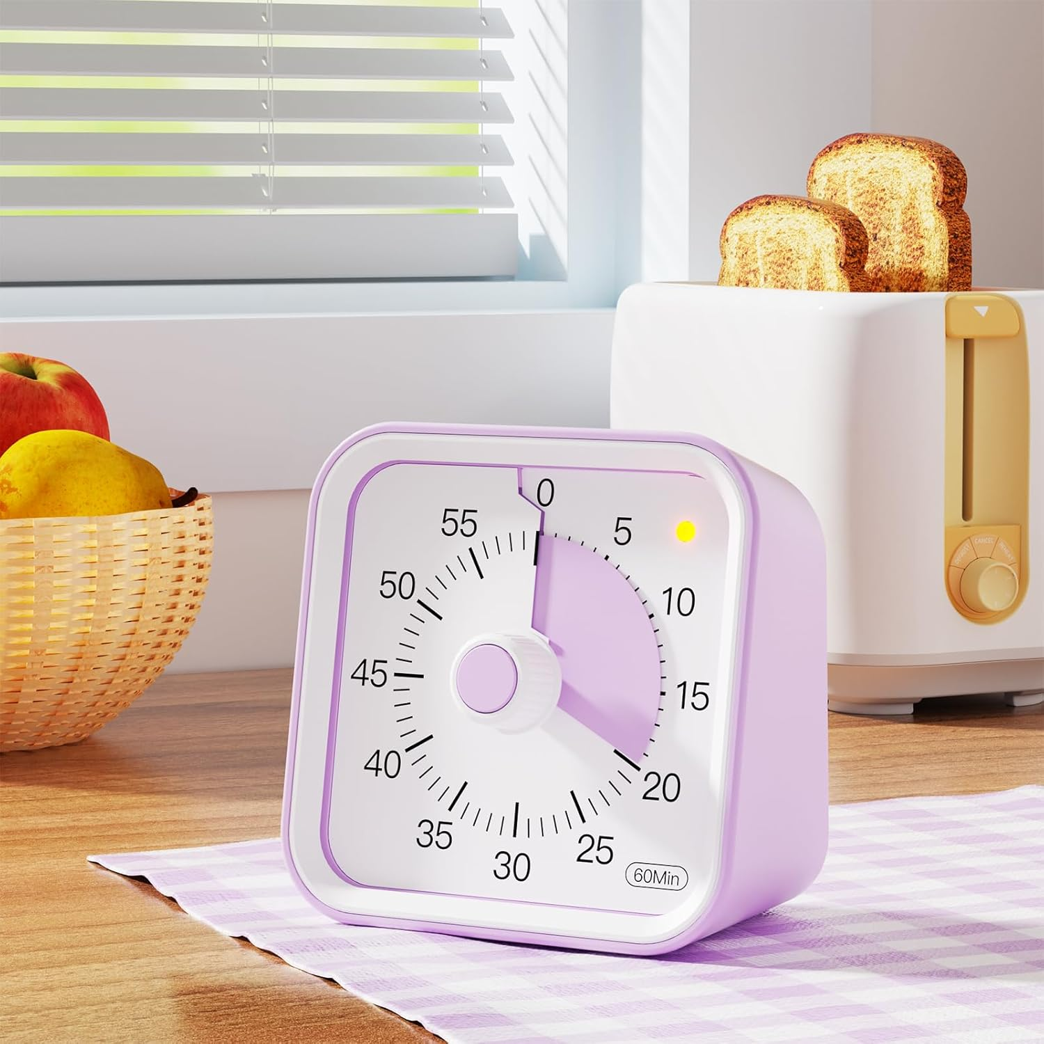 Visual Timer with Pause Function for Kids and Adults, Productivity Timer for Study, Teaching, Kitchen Cooking, Office Meetings, Time Management for ADHD (Purple) - Blue image number 3