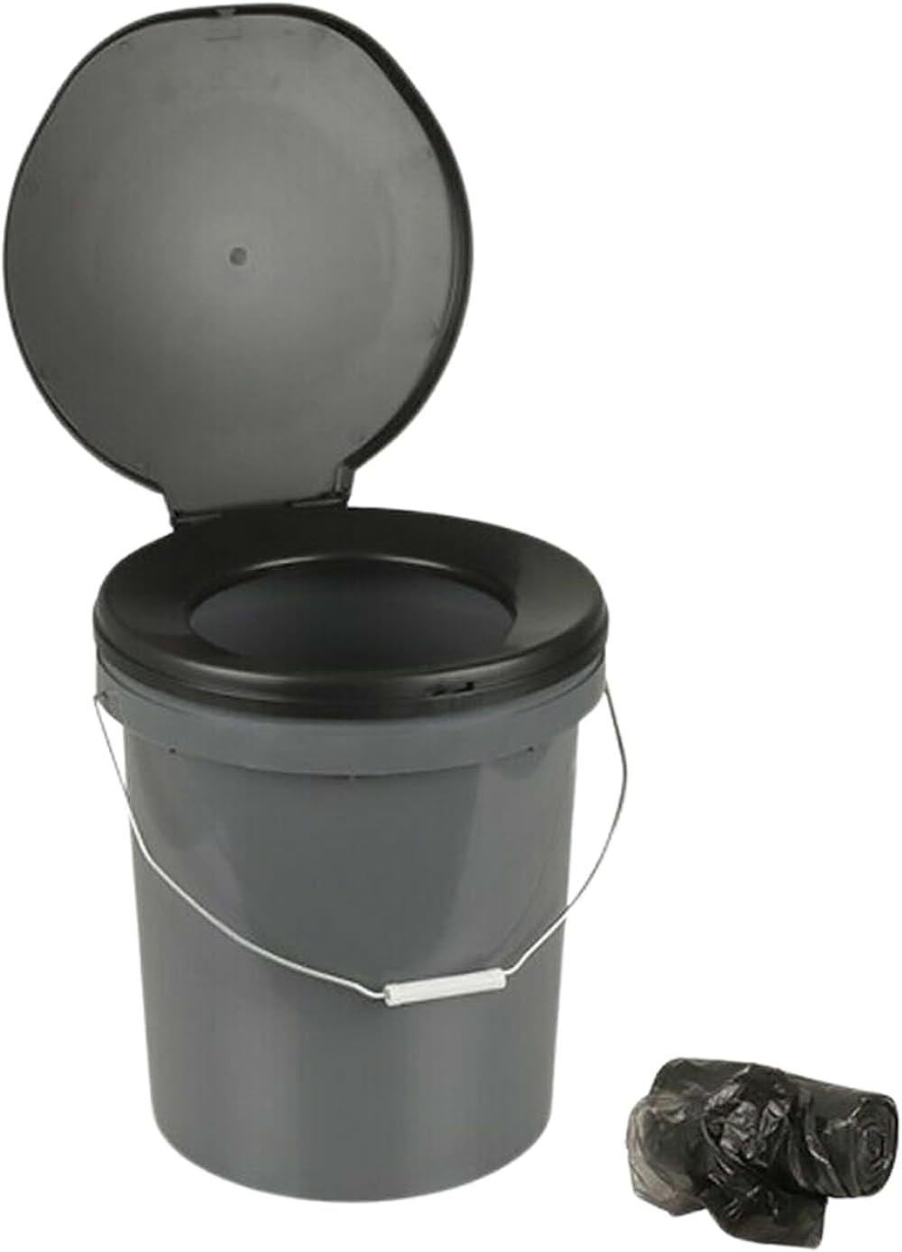 Leona Co 20L Portable Toilet, Outdoor Travel Camping Potty Bucket Thunderbox for Adults Kids with Handle, Lid and 30 Disposable Bags