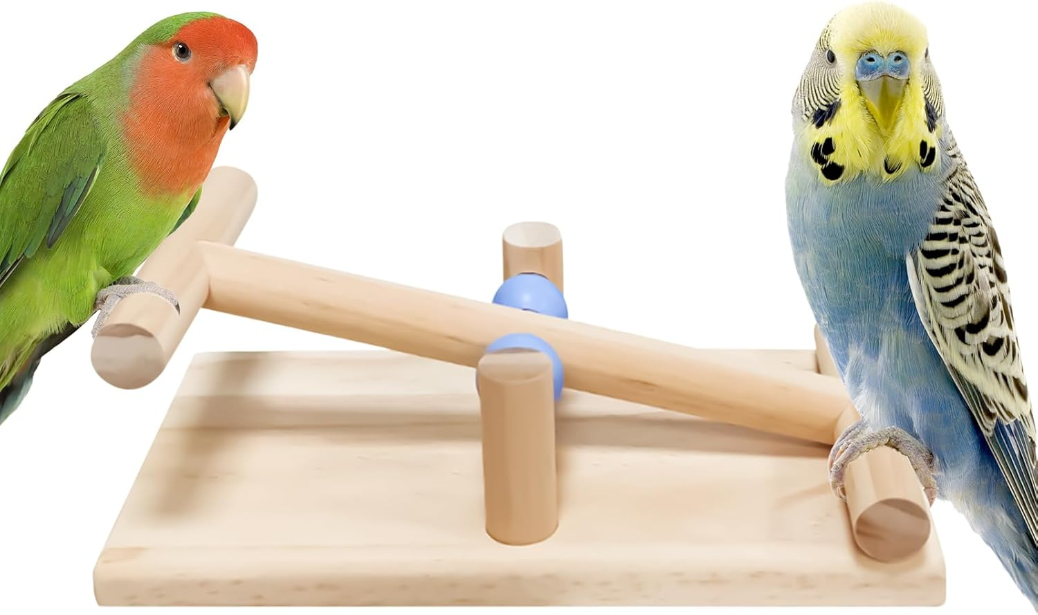 Toys for Birds, Parakeet Seesaw Wood, Tabletop Parakeet Play Exercise Training Tool, Interactive Balance Toy for Cockatiels Lovebirds Macaw image number 4