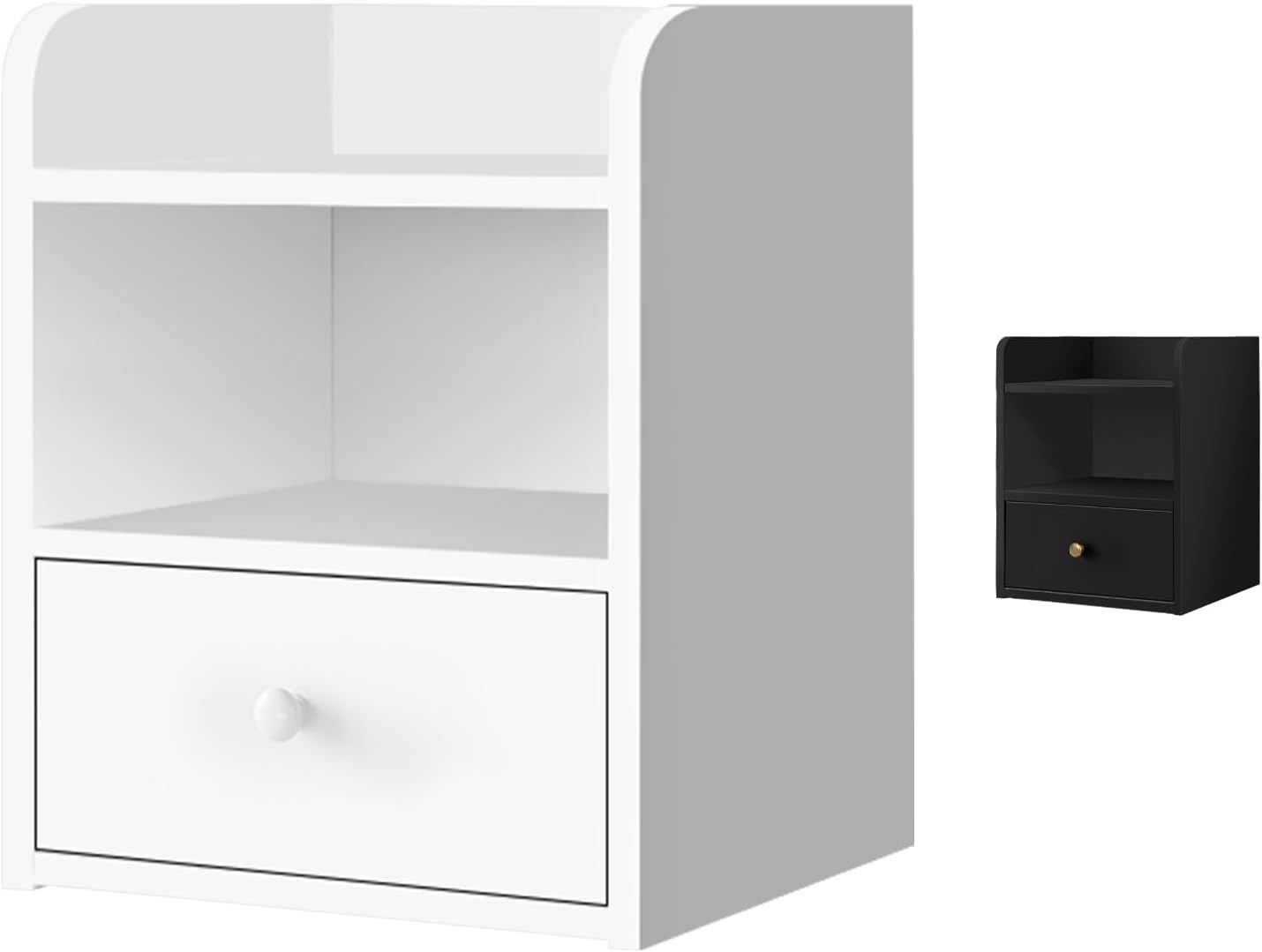 ALFORDSON Bedside Table with Drawer, Nightstand Cabinet Organiser 37.5Cm X 34Cm X 45Cm, Wooden Furniture Bedroom Storage Side Chest End Table for Hallway, Bedroom and Living Room, White image number 6