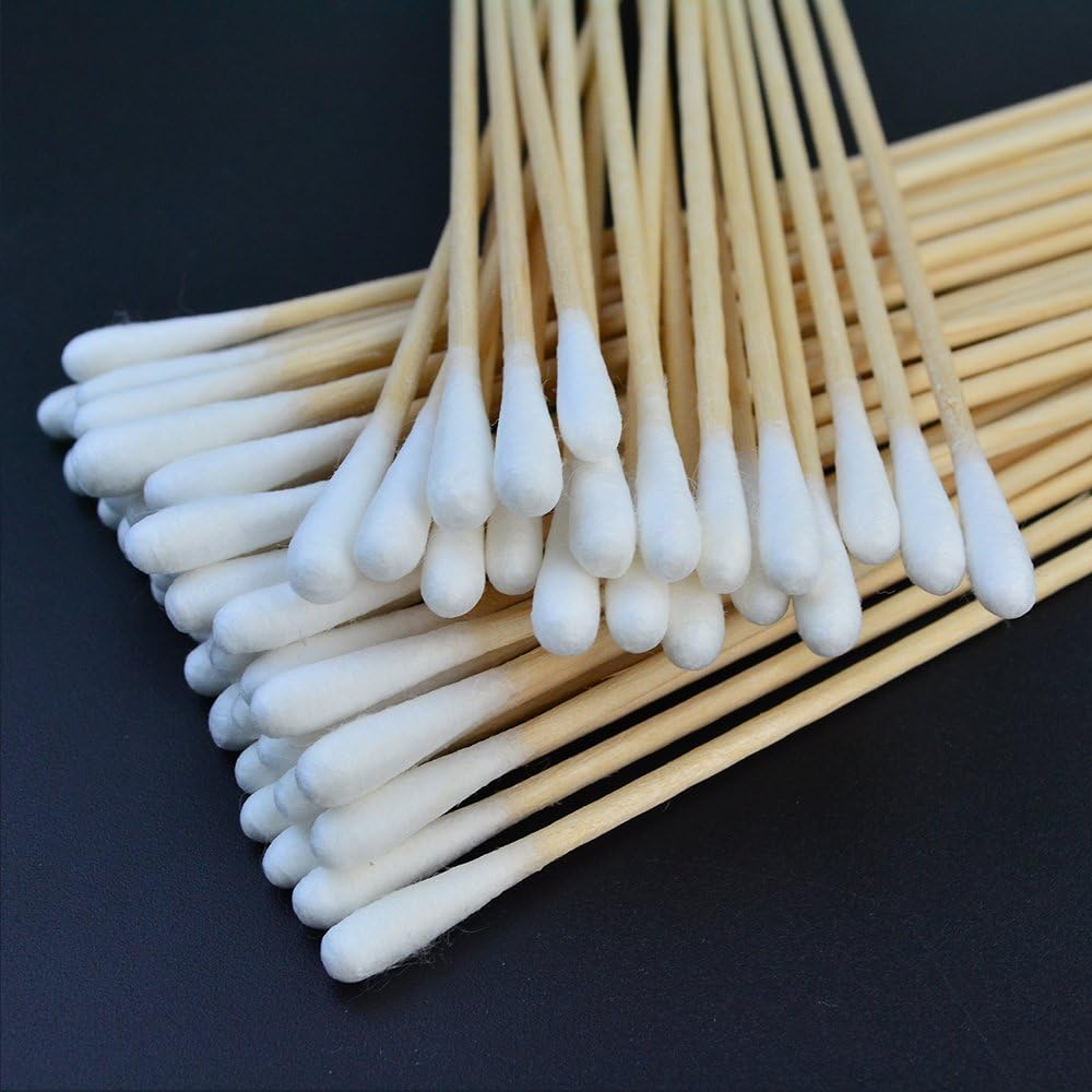 500 Pcs Swabs Cotton Sticks, Bantoye 6 Inches Cleaning Sterile Sticks with Wooden Handle for Wound Clean, Cleaning Makeup, Removal Residue image number 1