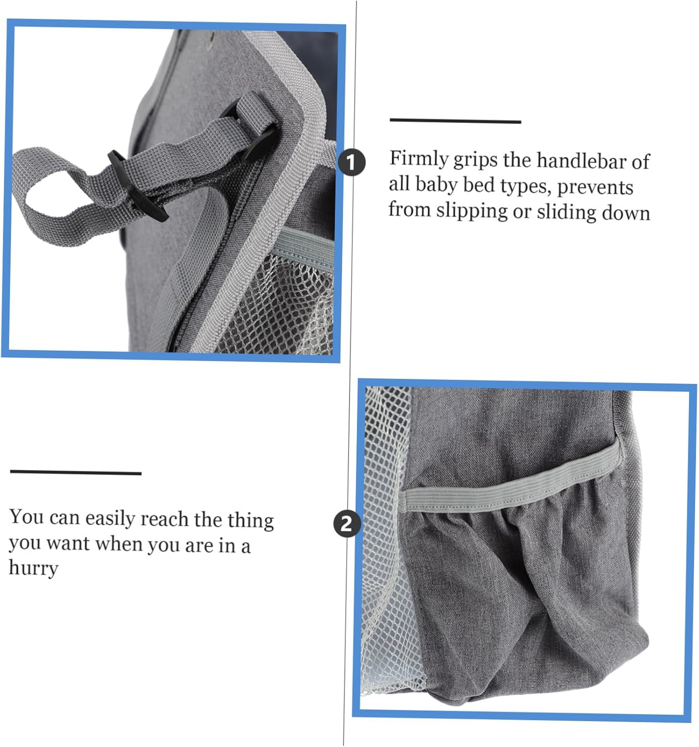 Hanging Diaper Bag Pouch Crib Diaper Organizer Nappy Holder for Nursery image number 3