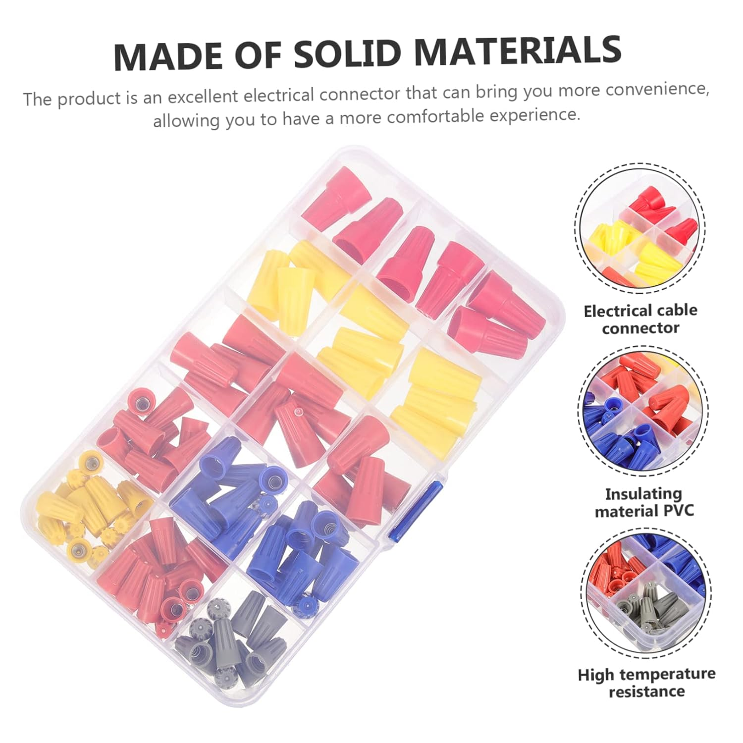 FELTECHELECTR 102Pcs Screw Type Crimping Cap Spring Insert Nuts Screw Terminals Wire Connectors Wire Connector for Quick Connection Ground Wire Connector Terminals with Spring Insert Wire Caps image number 2