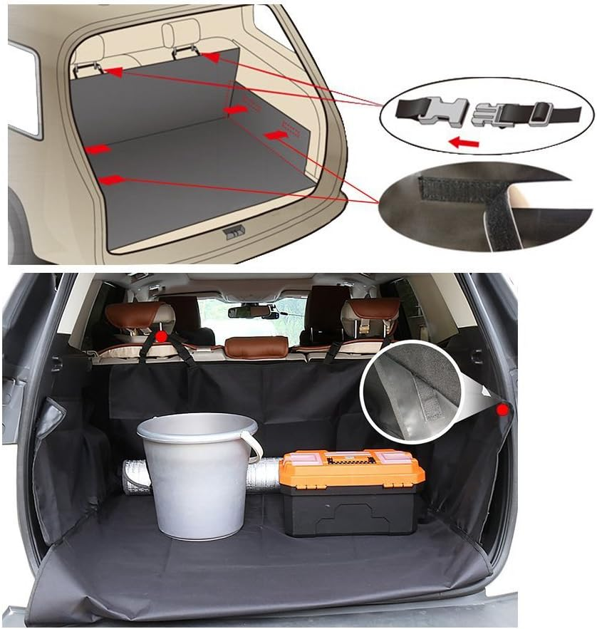DOBEST Dog Vehicle Cargo Liner Cover Pet Seat Cover Bed Floor Mat Nonslip Waterproof Universal for Car SUV Truck Jeeps Vans Black