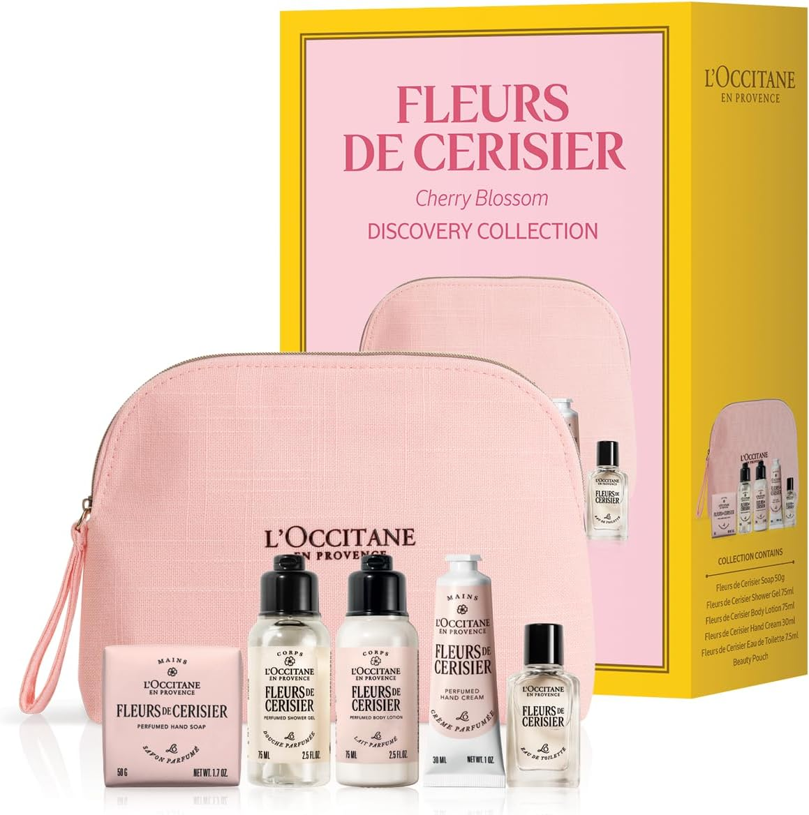 L'Occitane En Provence Fleurs De Cerisier Discovery Set (Shower Gel 75 Ml + Body Lotion 75 Ml + Hand Cream 30 Ml + EDT 7.5 Ml + Soap 50 G) image number 3