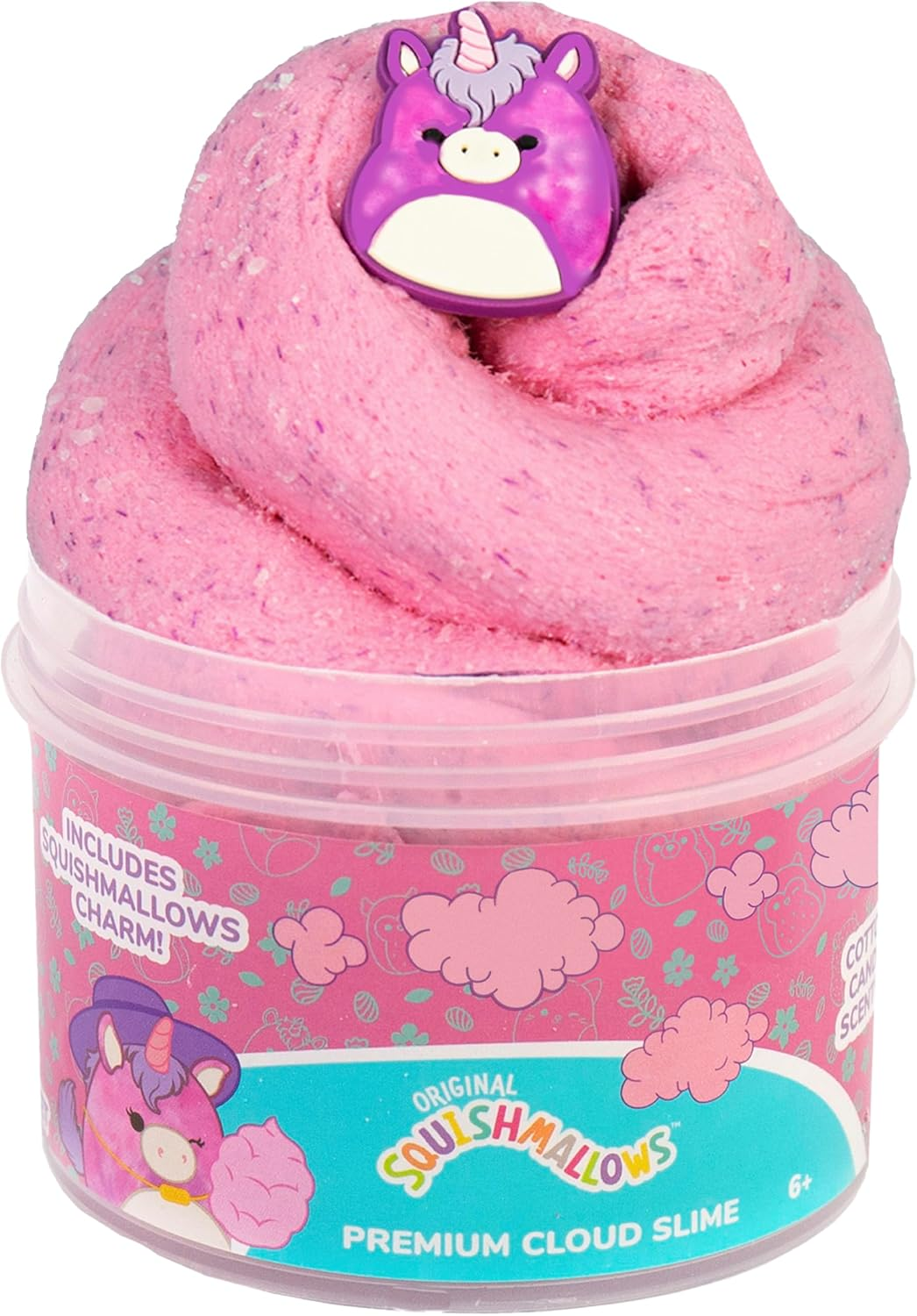 SQUISHMALLOWS Original Lola the Unicorn Premium Cloud Slime, Cotton Candy Scented, 8 Oz. Fluffy Slime, 2 Fun Slime Add Ins, Pre-Made Slime for Kids, Great 6 Year Old Toys, Super Soft Slime Toy image number 2