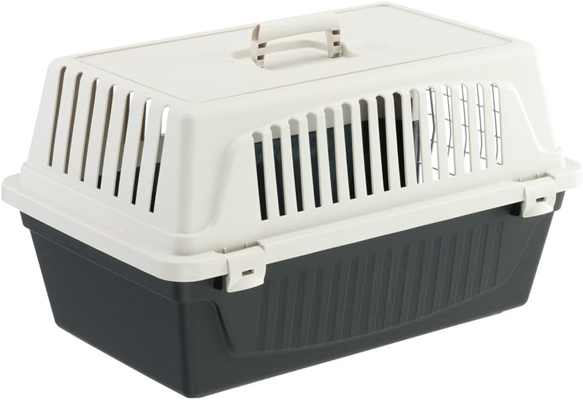 Ferplast Rigid Carrier for Small-Sized Dogs and Cats Atlas 20 EL, Pet Transport Box, Sturdy Plastic, Plastic-Coated Steel Door, Ventilation Grills, 37 X 58 X H 32 Cm Black image number 6