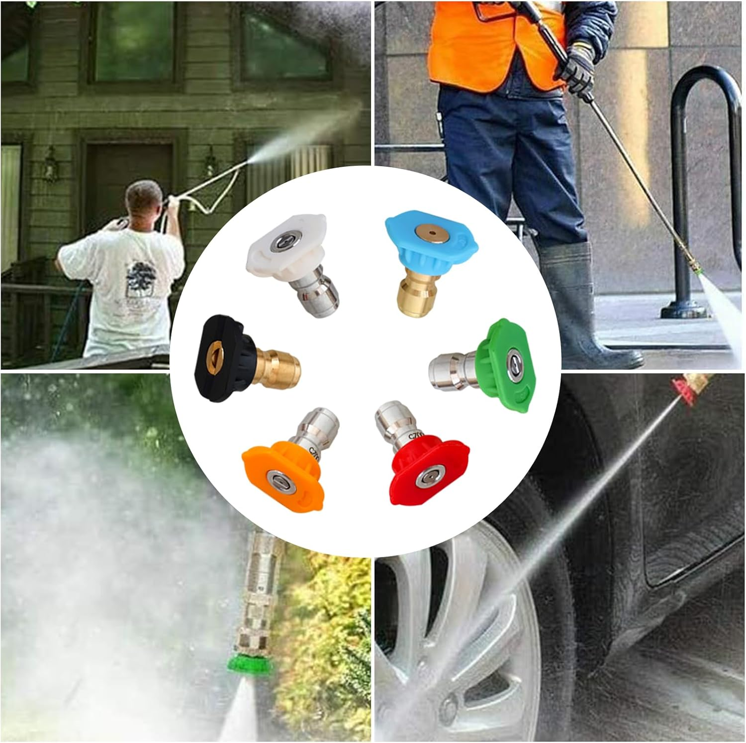 Upgrade Pressure Washer Extension Wand,Balabulala Power Washer Lance with 7 Spray Nozzle Tips, Gutter Cleaner Attachment Curved Rod,1/4" Quick Connect,Anti-Leaked Ring Replacement image number 5