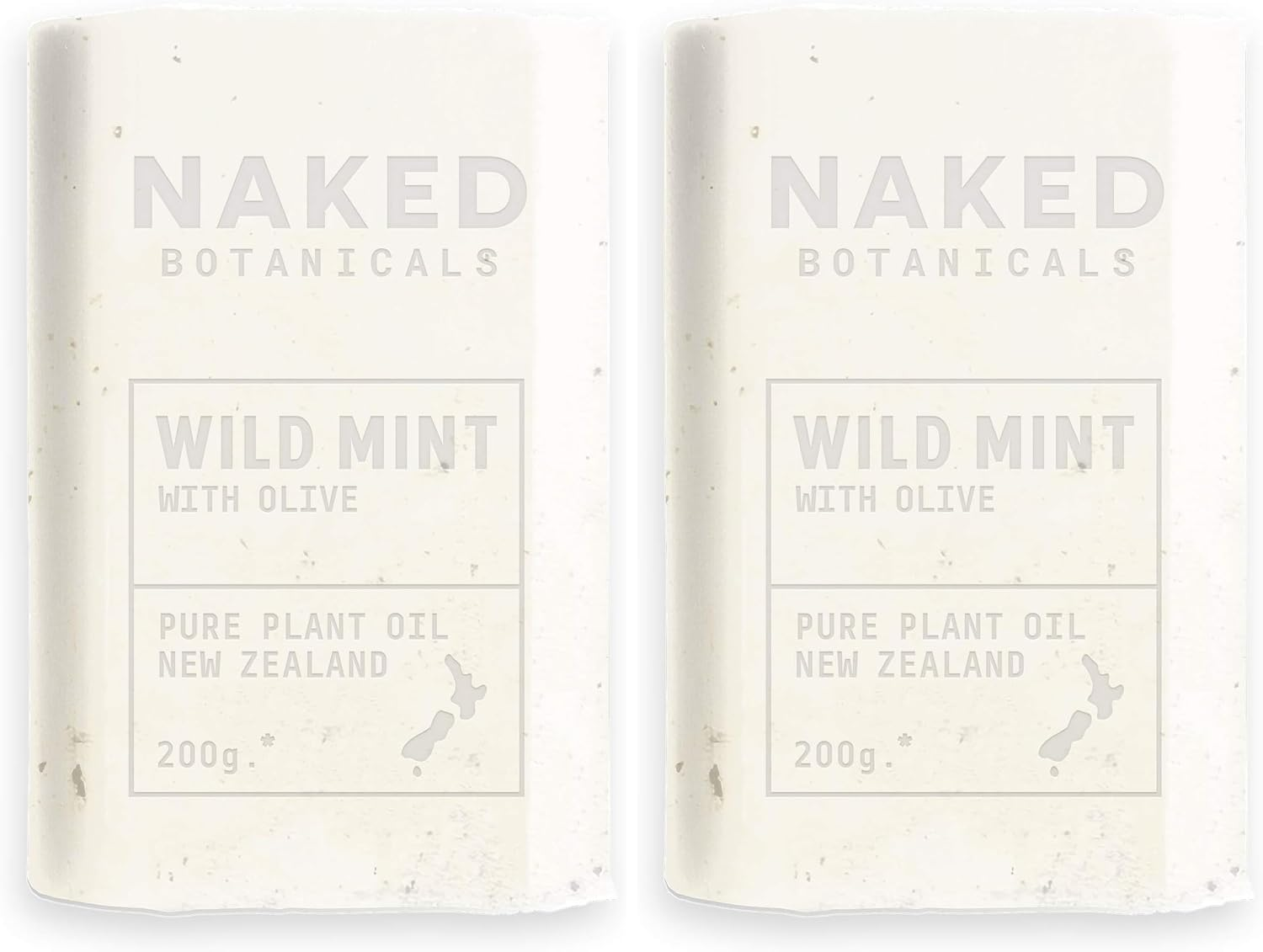 Naked Botanicals Wild Mint with Olive Soap - 200G Single Bar (Pack of 2)