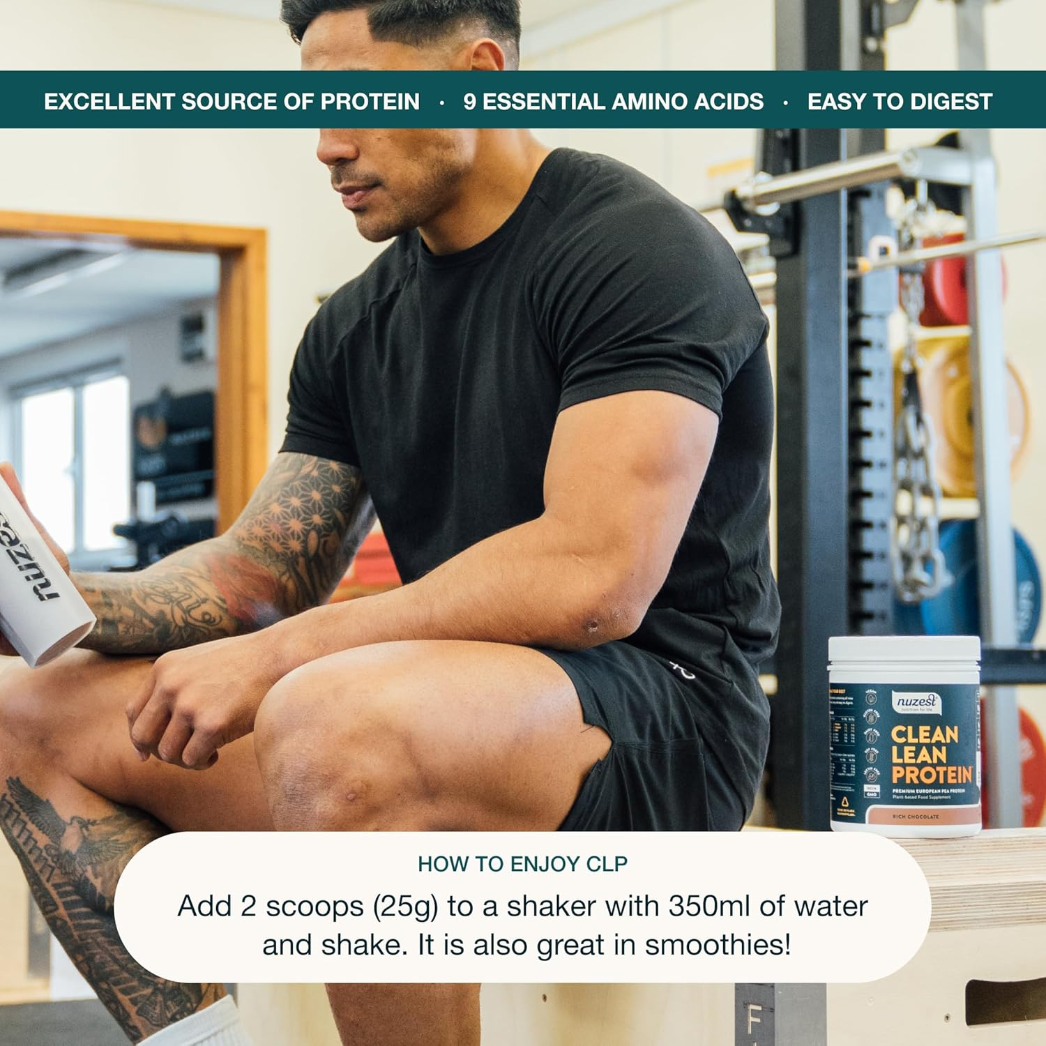 Nuzest - Pea Protein Powder - Clean Lean Protein - Vegan Protein Shake - Plant-Based Low Calorie & Low Carb - Gluten Free - Dairy Free (250G, Chocolate)