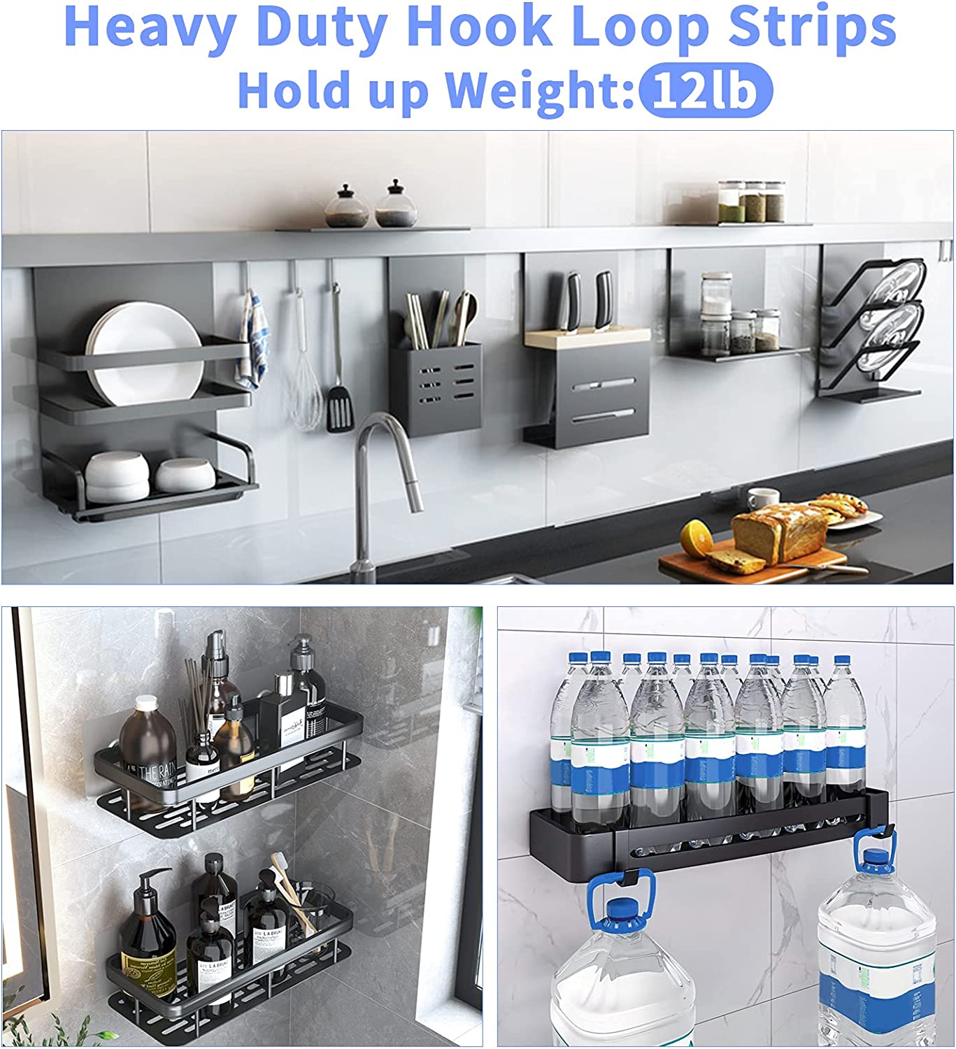 3M Industrial Strength Sticky Back Fastener | 5 X 10 Cm 12 Sets | Interlocking Tape Mounting Tape for Carpet, Couch Cushions, Pedal Board - Black image number 5