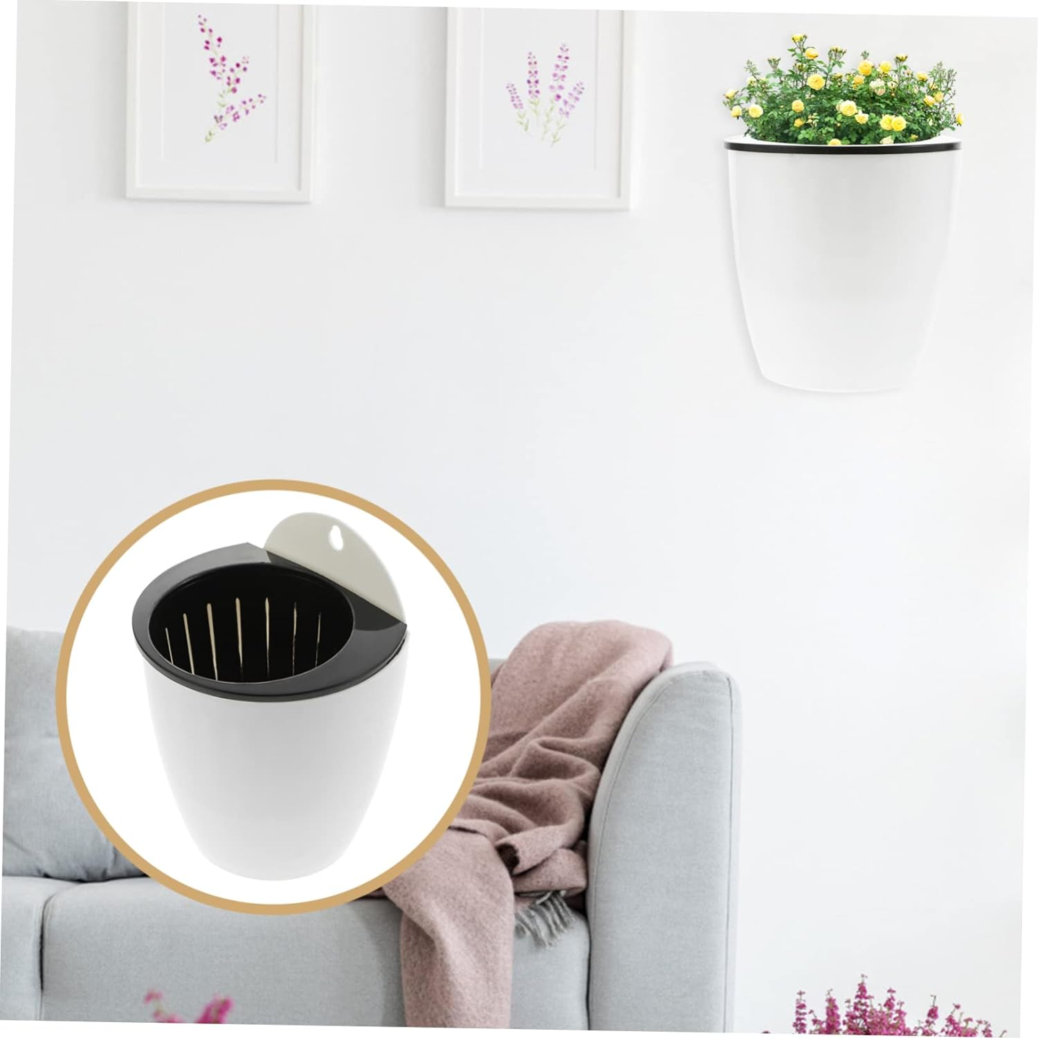 7Pcs Indoor Self Watering Planter Pots Hanging Plant Pot for Succulents Ideal for Indoor Plants Self Watering System for Home Decor image number 4