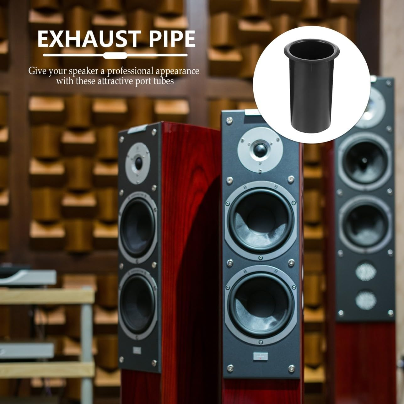 PERSELOSO 5Pcs Plastic Subwoofer Port Tubes 60X110Mm Bass Reflex Speaker Air Outlets Replacement Woofer Box Port Tubes for Home Audio Speaker Accessories