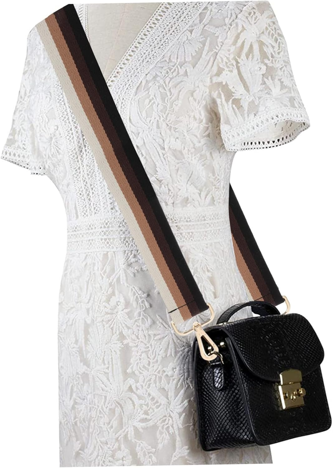 AKOOSY Adjustable Thick Brown Cotton Bag Shoulder Strap Replacement for Women Handbag Shoulder Belt DIY Crossbody Use - Blue image number 7