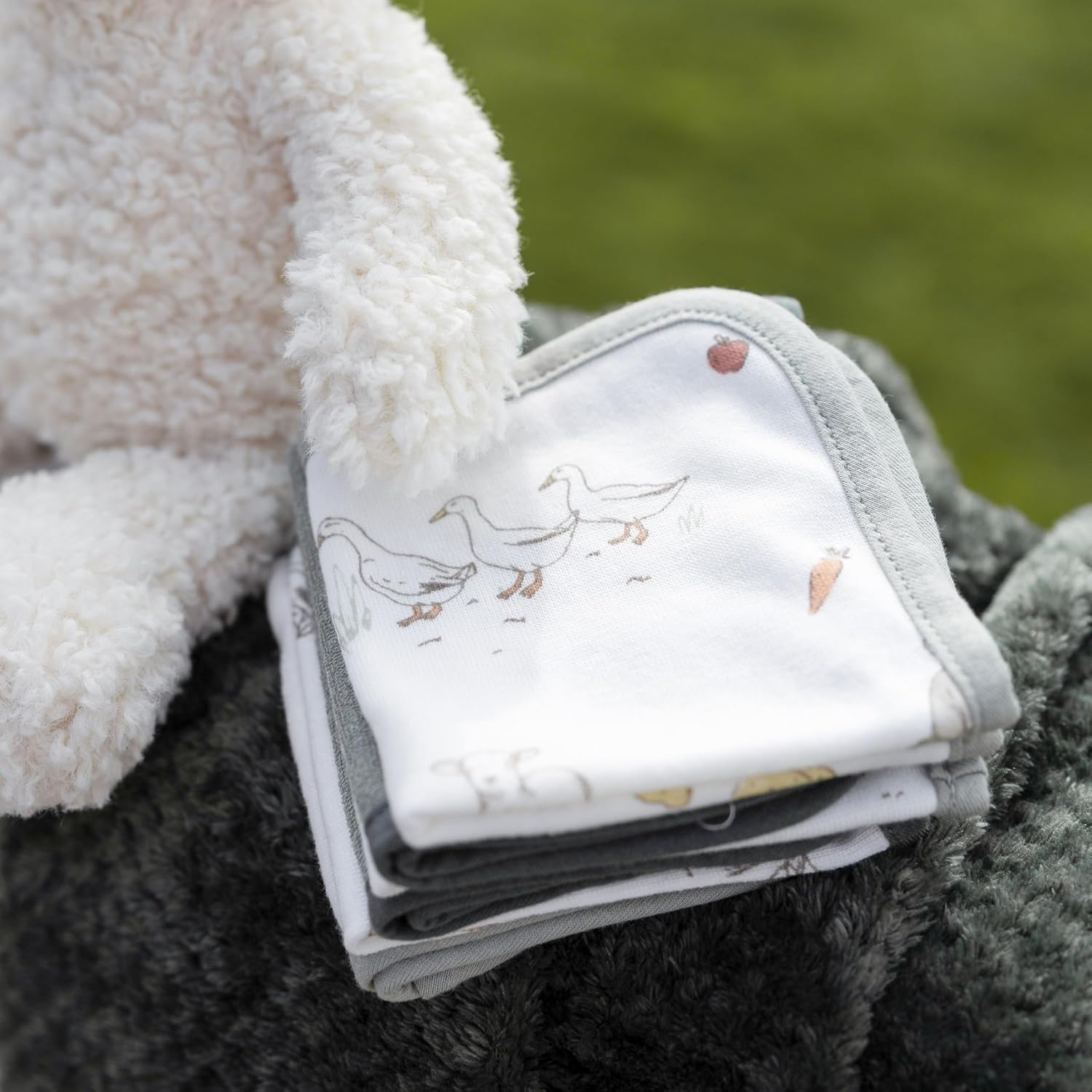 The Little Linen Company Boxed Baby Gift Set - Farmyard Lamb image number 2