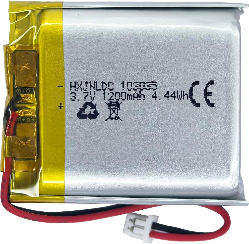 DC 3.7V 1200Mah 103035 Rechargeable Lithium Polymer Battery, Suitable for DIY 3.7-5V Electronic Products with Built-In 2-Wire Battery Replacement and LED Lights image number 6