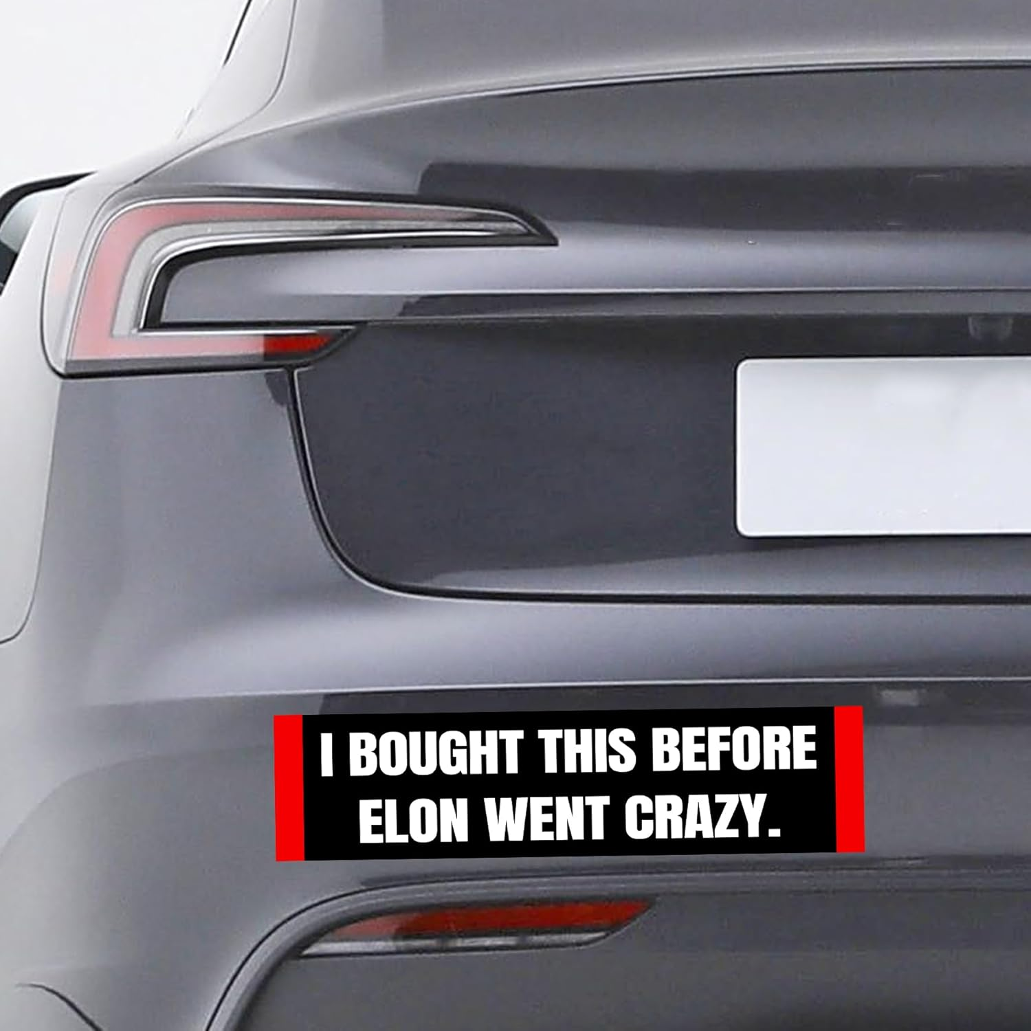 2Pack Tesla Car Sticker - I Bought This before We Knew Elon Was Crazy!Funny anti Elon Bumper Sticker ! Model X Y 3 S Vinyl Window Cling Decal image number 2