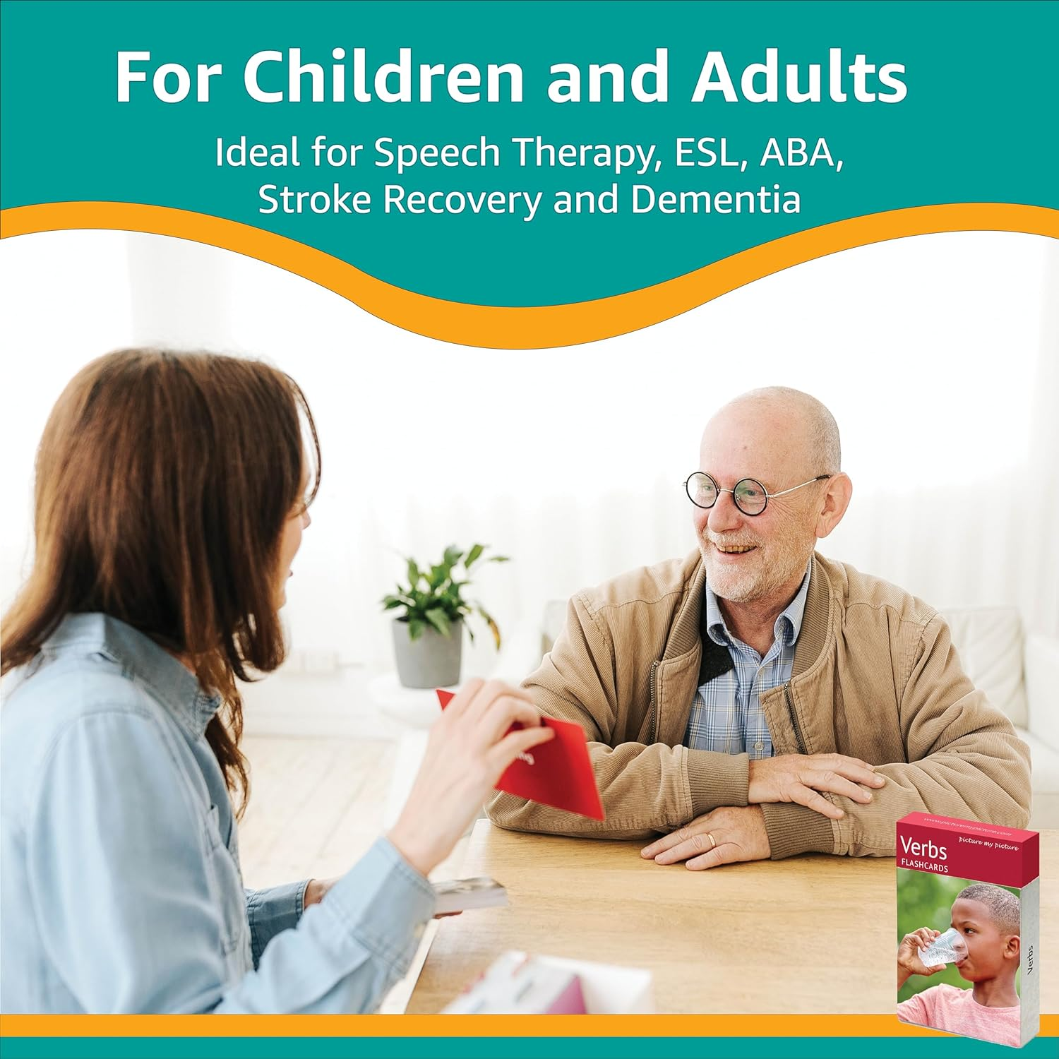 Verb Flash Cards Volume 1 | 40 Action Language Builder Picture Cards for Kids and Adults | ESL Teaching Materials for Adults | Picture Cards for Speech Therapy and Home Schooling | Vocabulary Builder