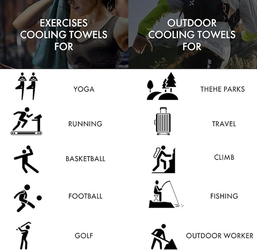 4 Pack Cooling Towels (40"X12"), Cooling Towels for Neck and Face, Gym Towel for Working Out, Soft Breathable Microfiber Ice Towel for Yoga Sport Running Golf image number 6