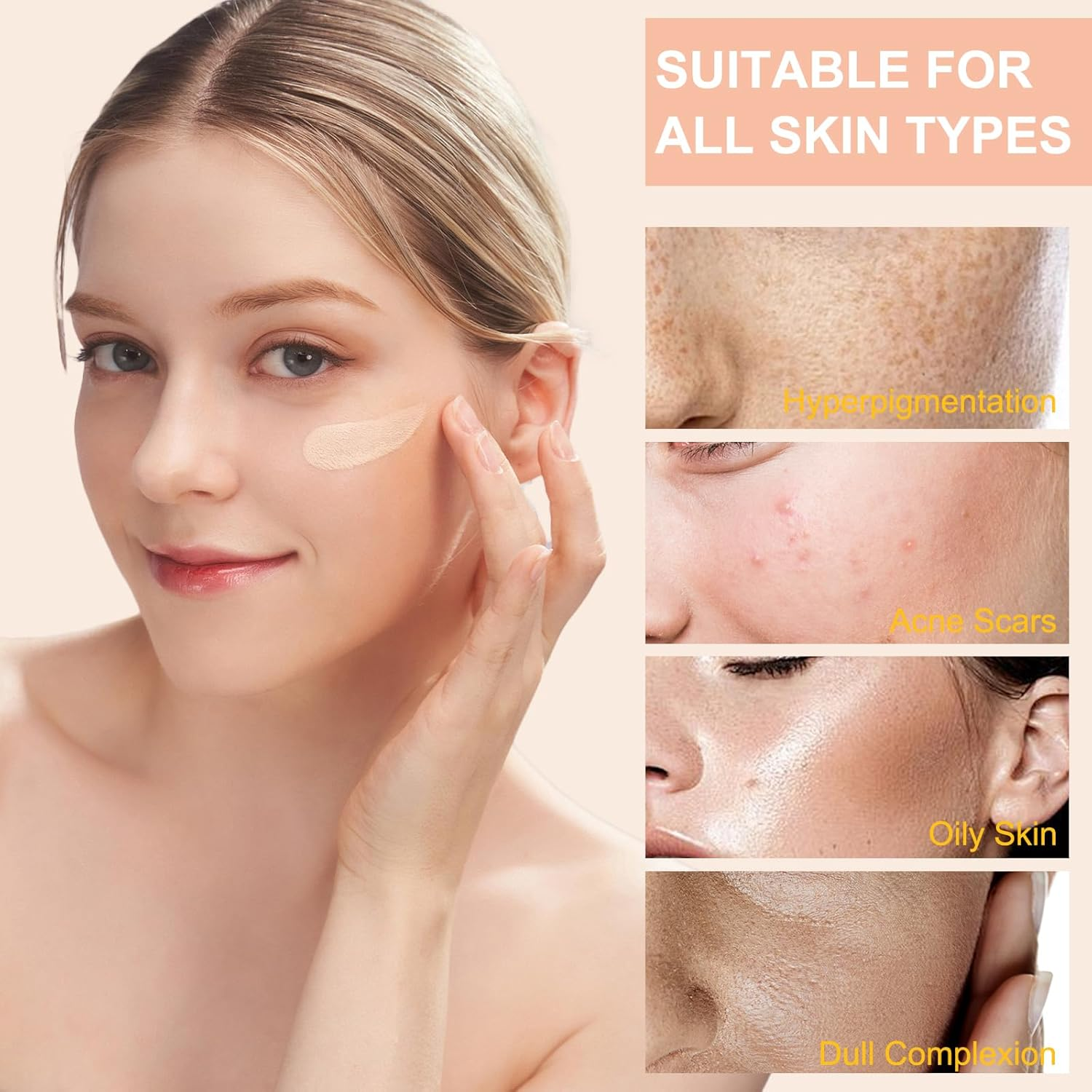 4 in 1 Coverage Foundation, True Match Cosmetics, Color Changing Foundation Liquid, Waterproof, Moisturizing, Hydrating, Evening, Lightweight Longwear Makeup for Women image number 4