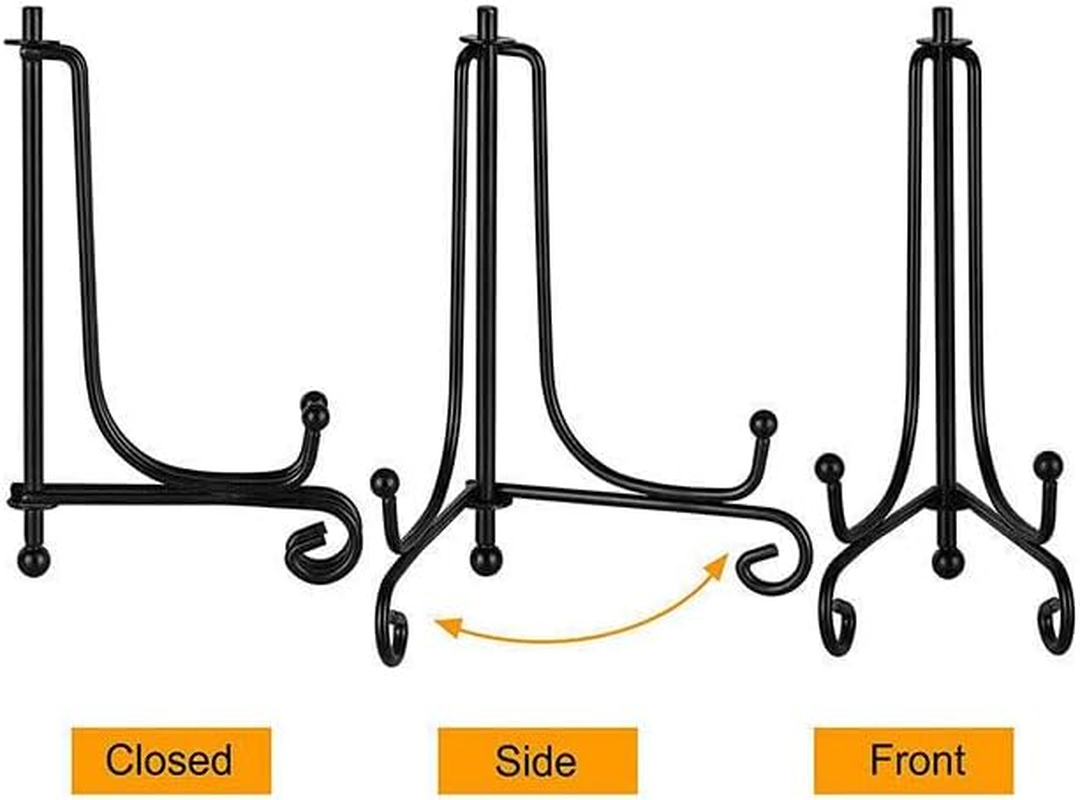 Plate Stands Iron Display Easel Photo Picture Bowl Dish Book Holder Frame Black - Adjustable and Stable, Perfect for Home and Gallery image number 2